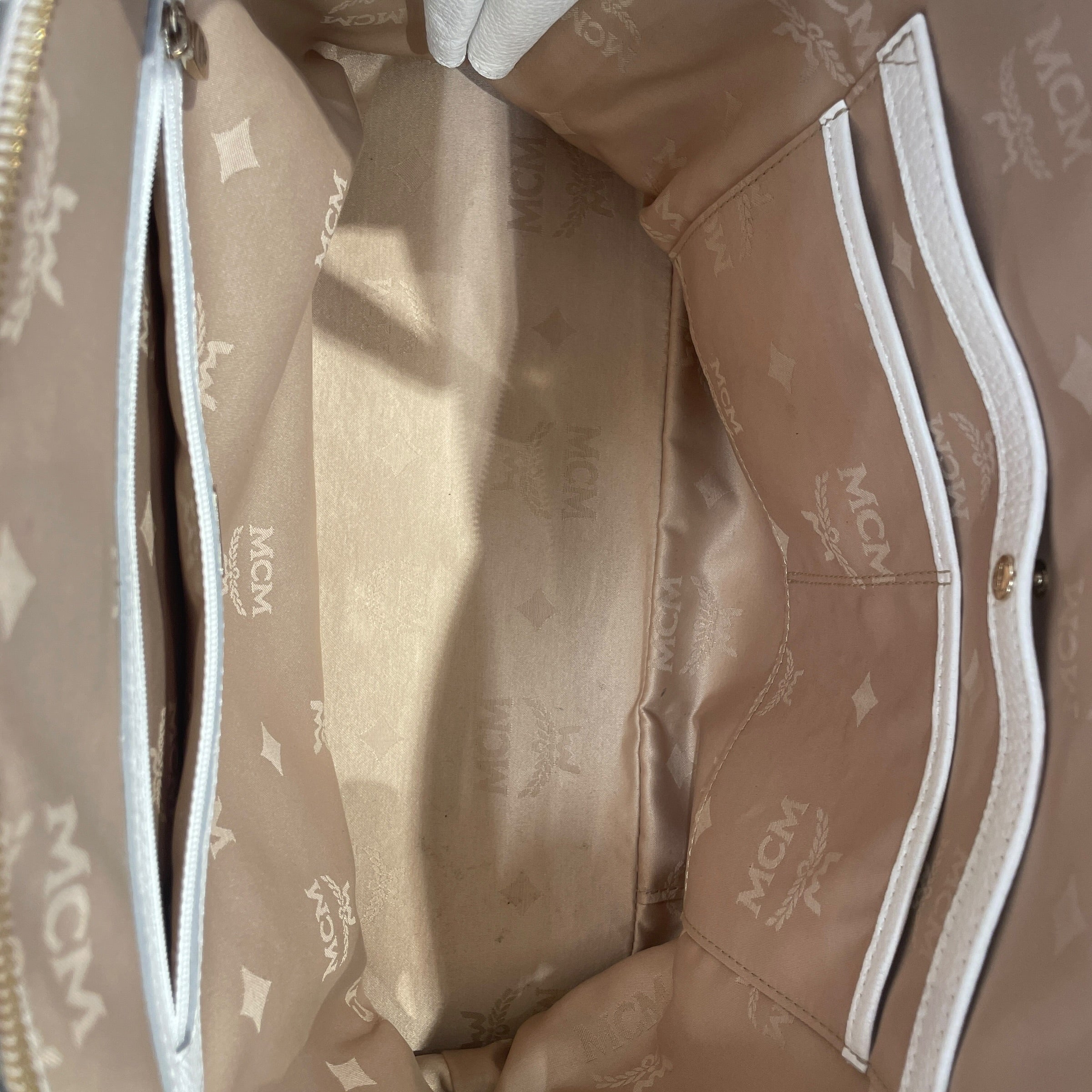 MCM/Hand Bag/Leather/WHT/side lock l0820 view 6