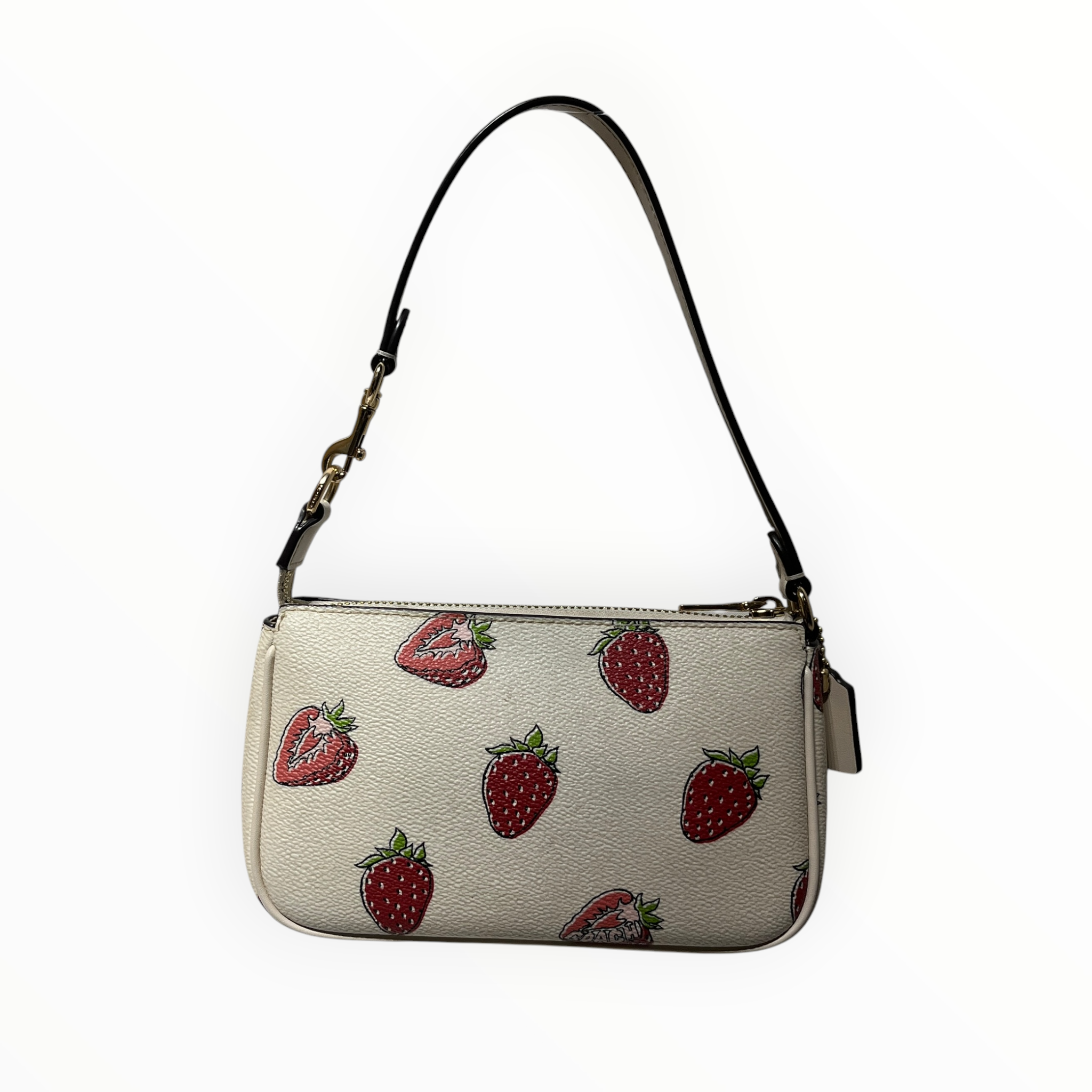 COACH/Hand Bag/All Over Print/Leather/CRM/STRAWBERRY LOGO view 2