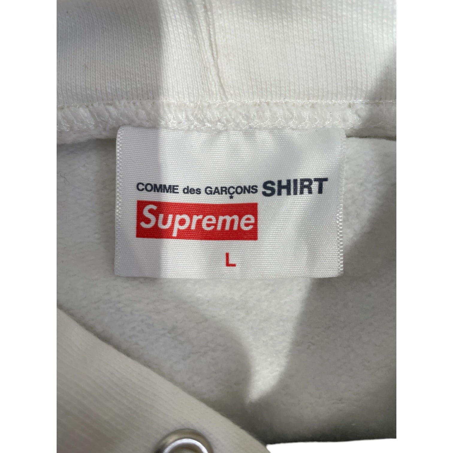 Supreme/COMME des GARCONS/Hoodie/L/WHT/SUPREME X CDG HOODIE view 3