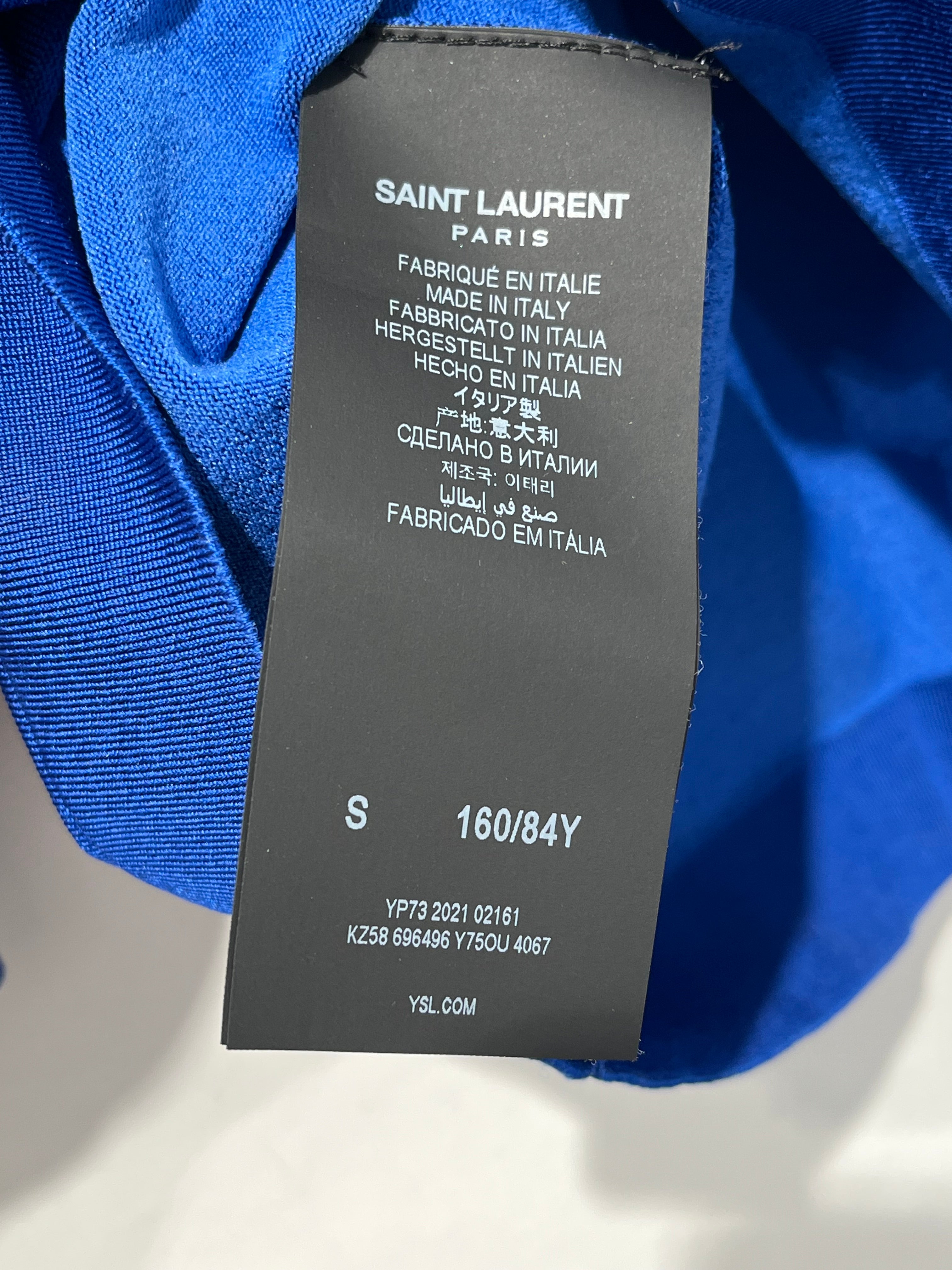 YVES SAINT LAURENT/LS T-Shirt/S/BLU/High Neck/ view 5