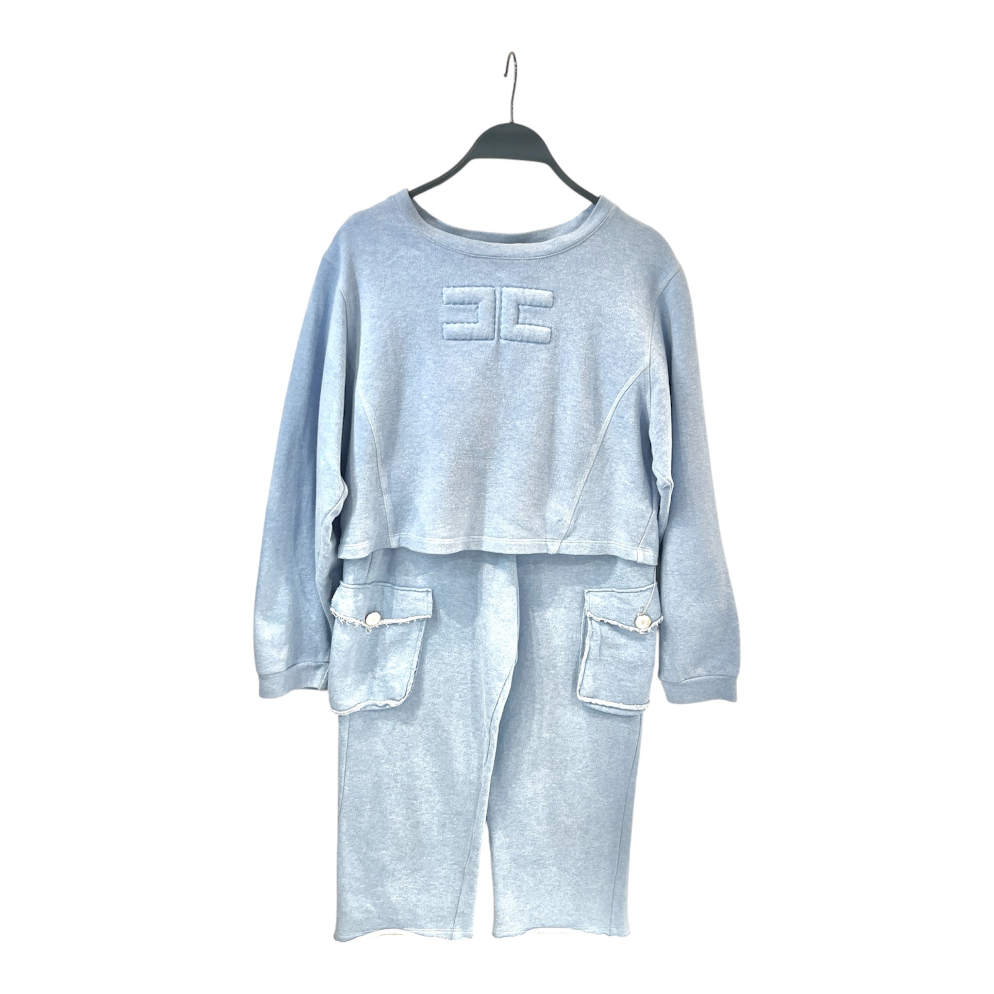ELISABETTA FRANCHI/T&B Set/Monogram/Cotton/BLU/Sweat Suit view 1