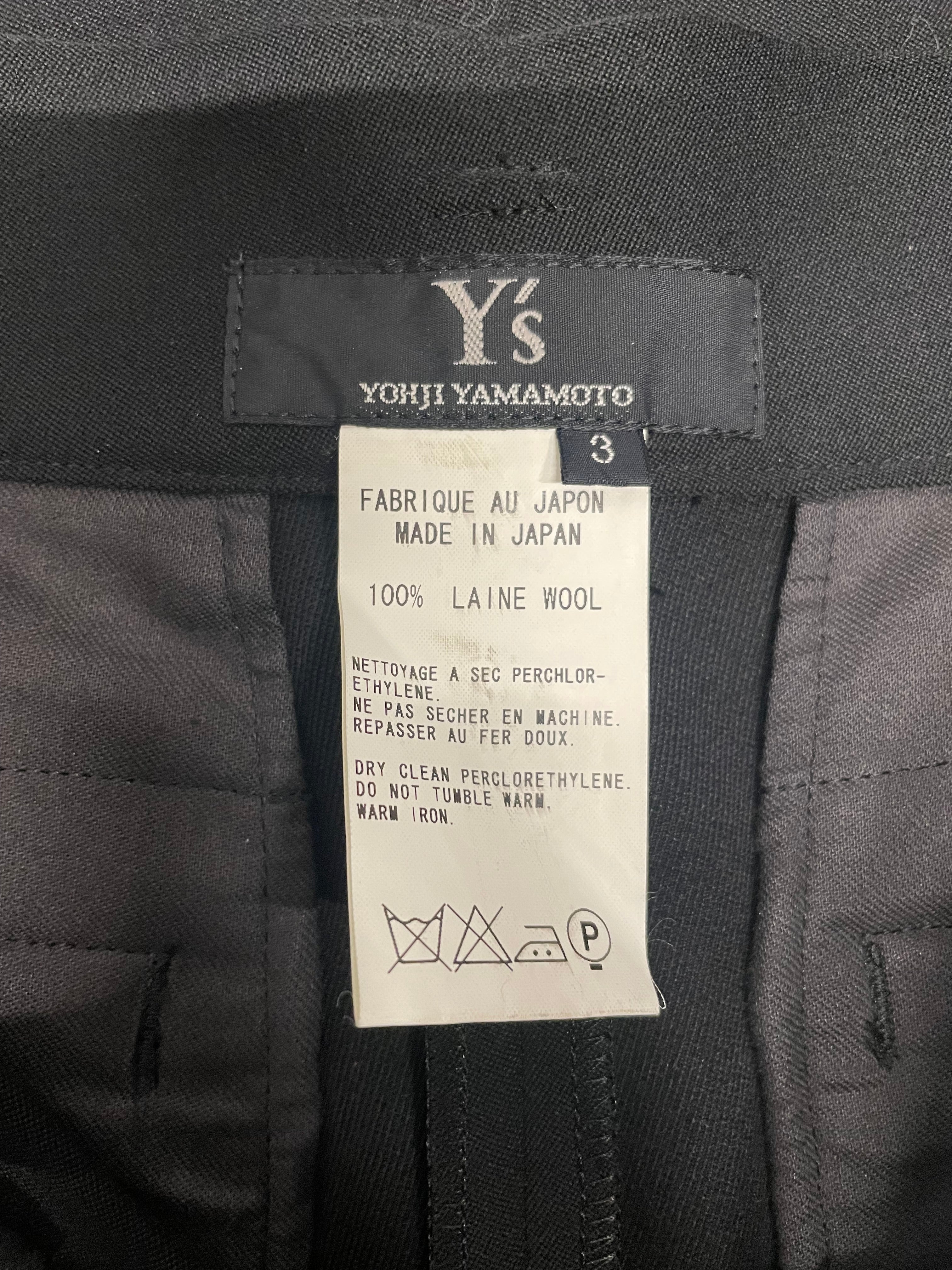 YOHJI YAMAMOTO/Skirt/S/Wool/BLK/ view 3