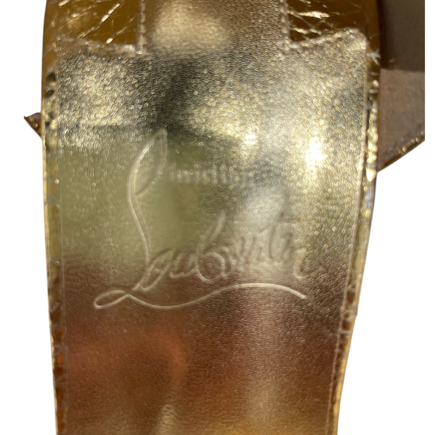 Christian Louboutin/Heels/EU 38/GLD/diamond view 3