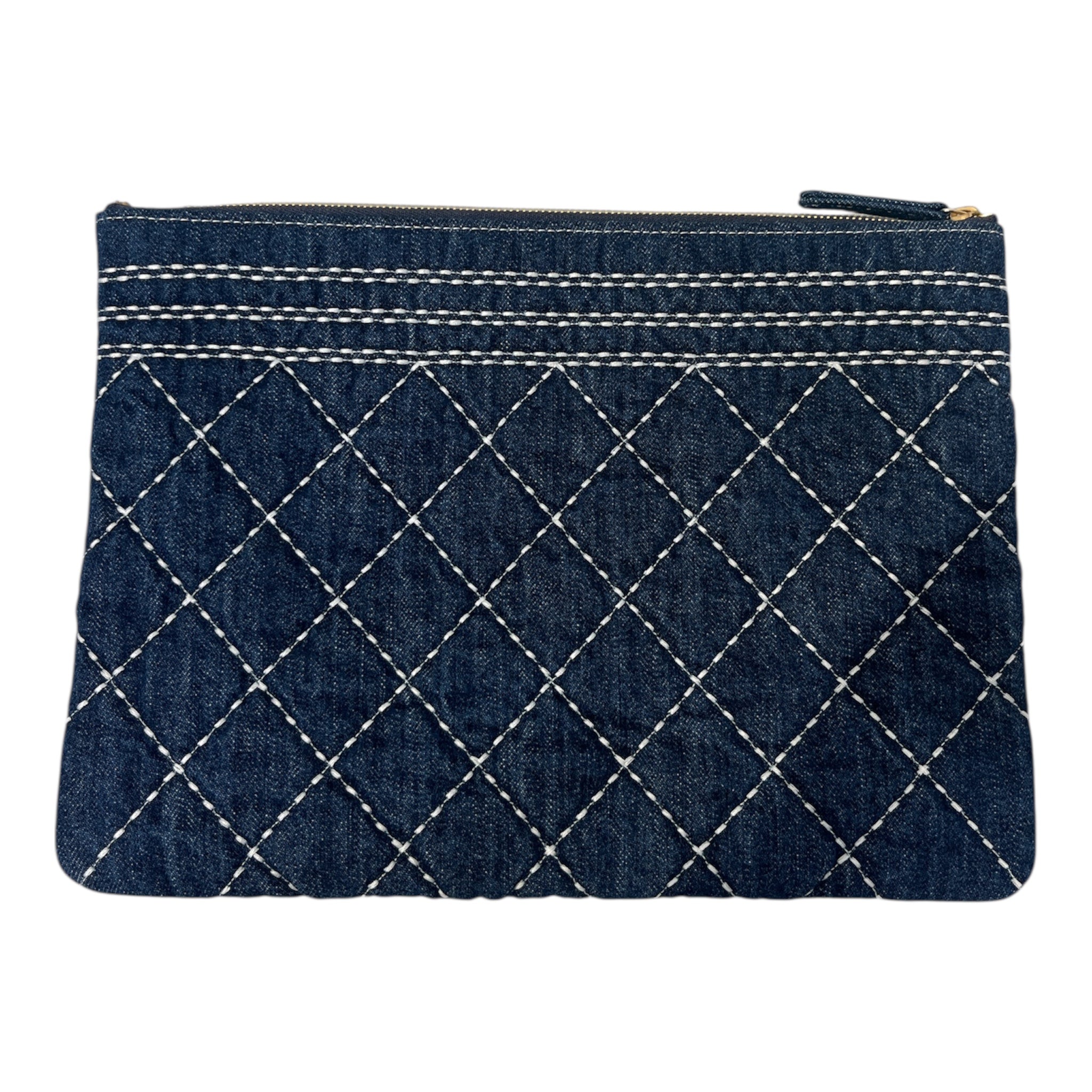 CHANEL/Clutch Bag/All Over Print/Denim/NVY/WHT STITCHING CC LOGO view 2
