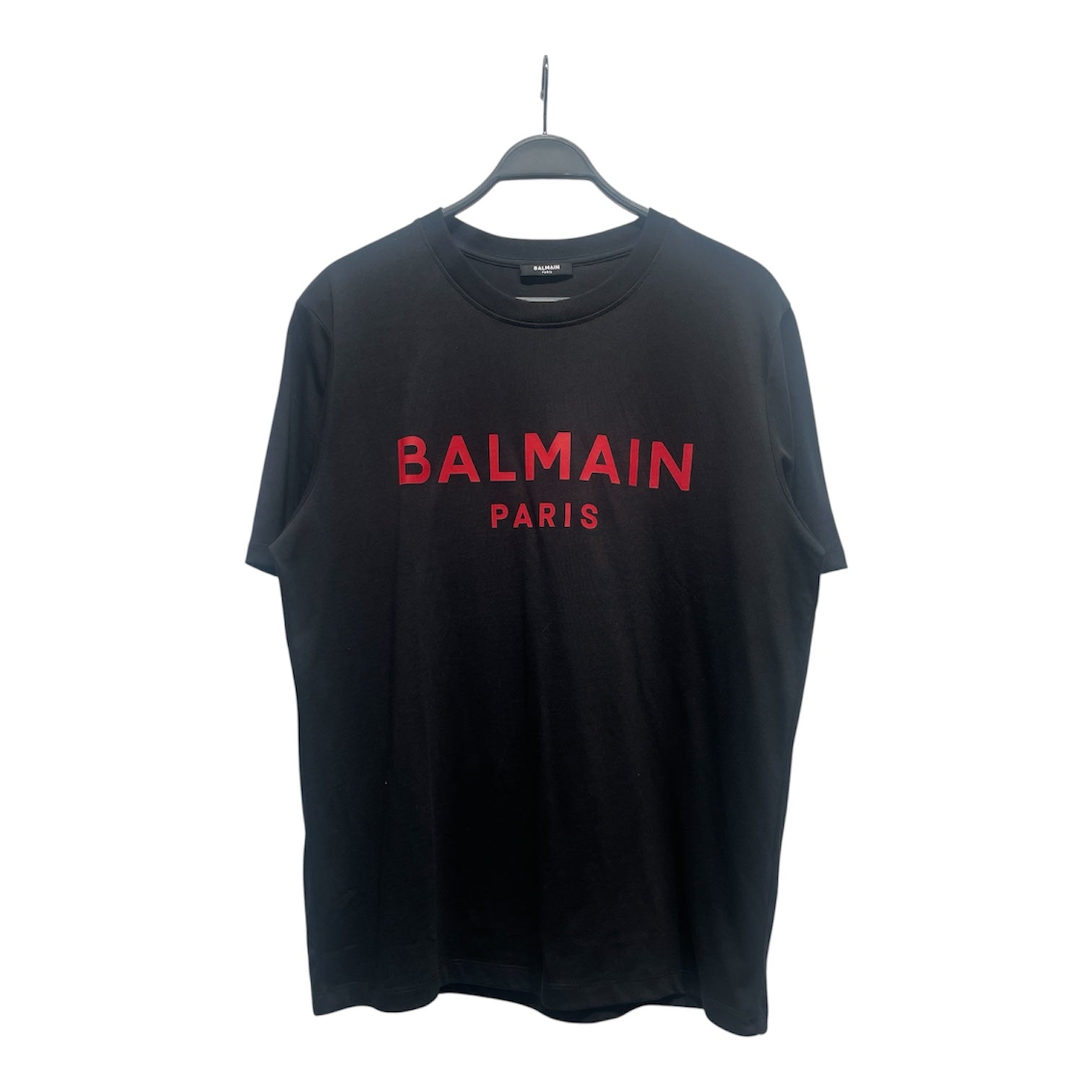 BALMAIN/T-Shirt/L/Cotton/BLK/logo red view 1
