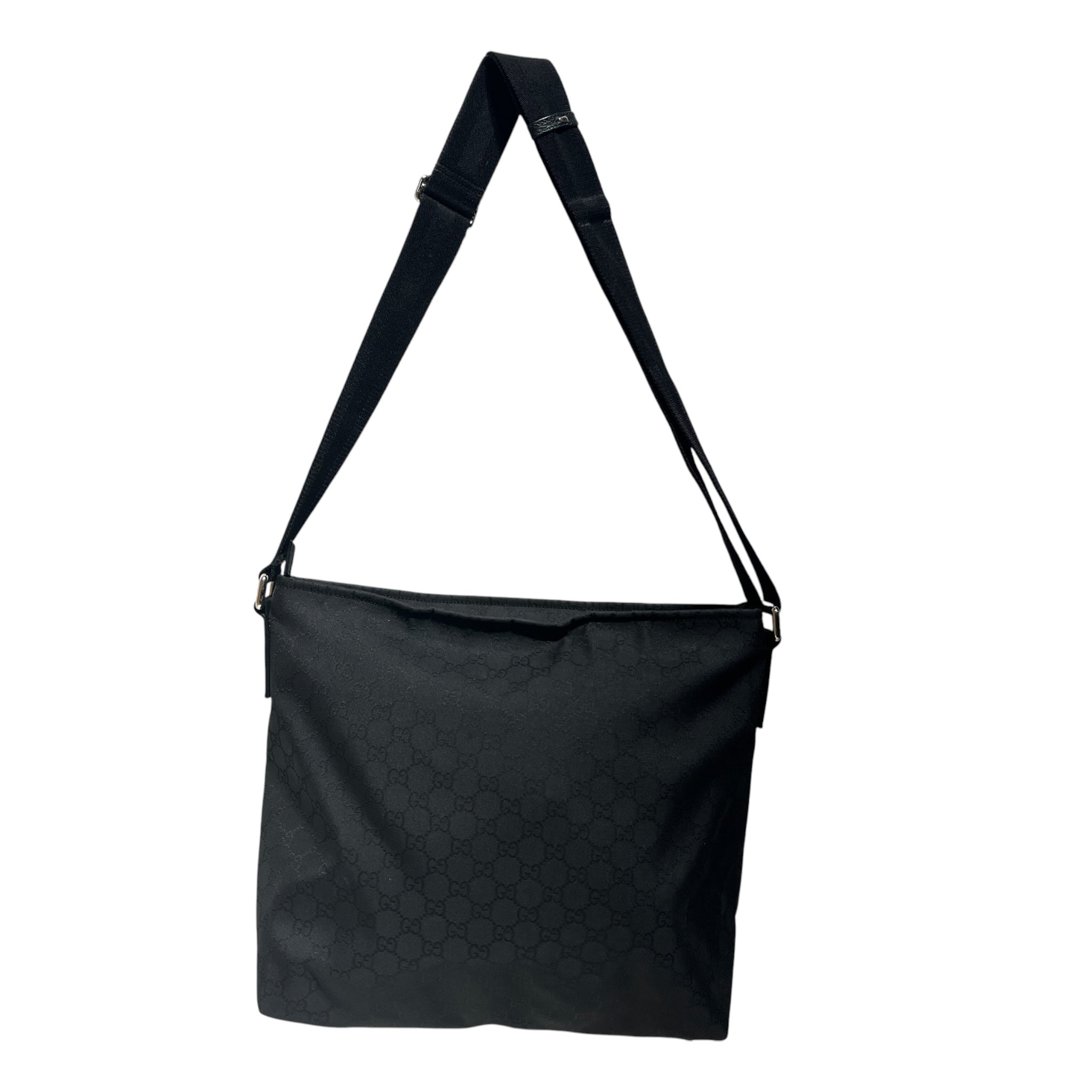 GUCCI/Bag/Nylon/BLK/Nylon Top Zip Messenger view 3