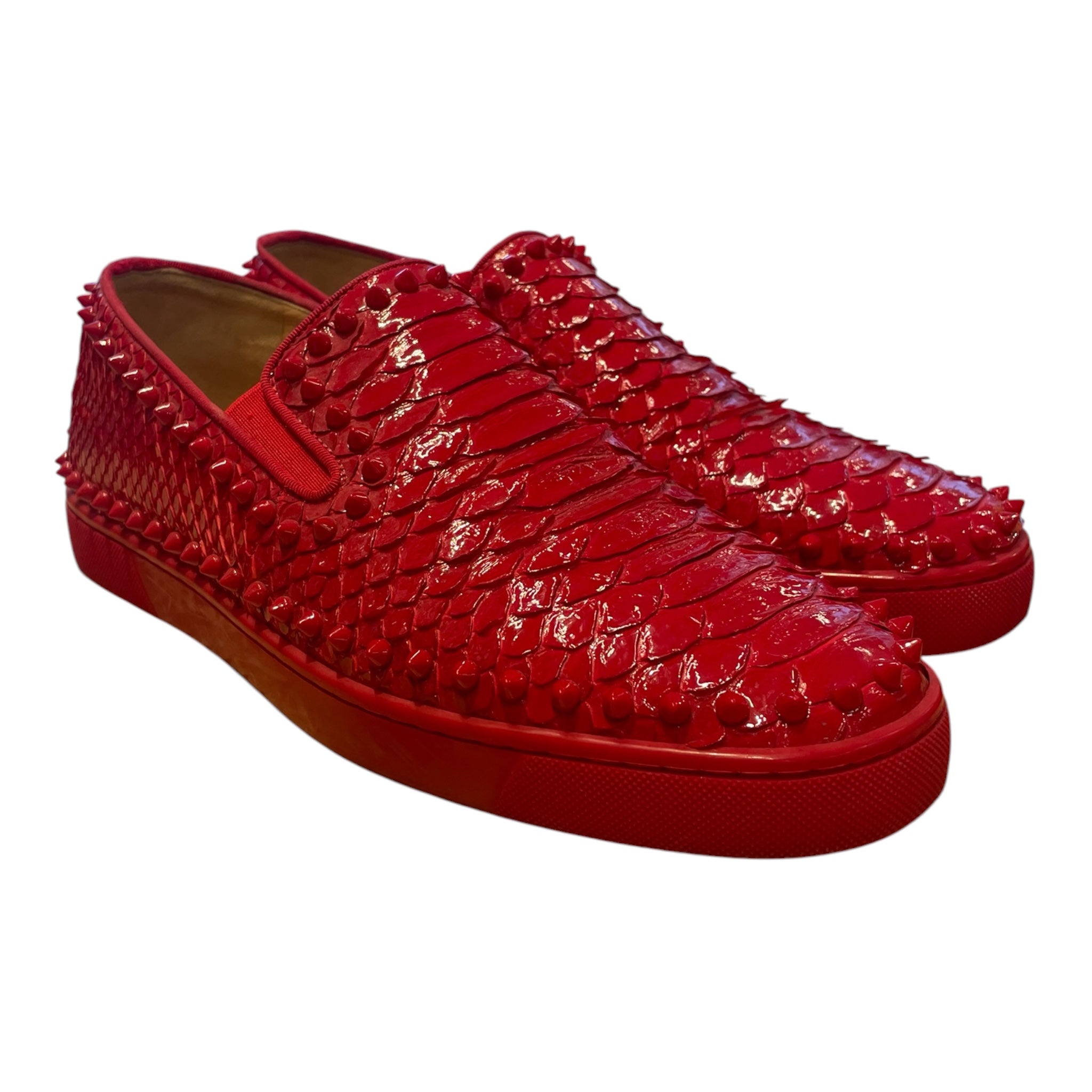 Christian Louboutin/Low-Sneakers/EU 44/Animal Pattern/Leather/RED/ view 1