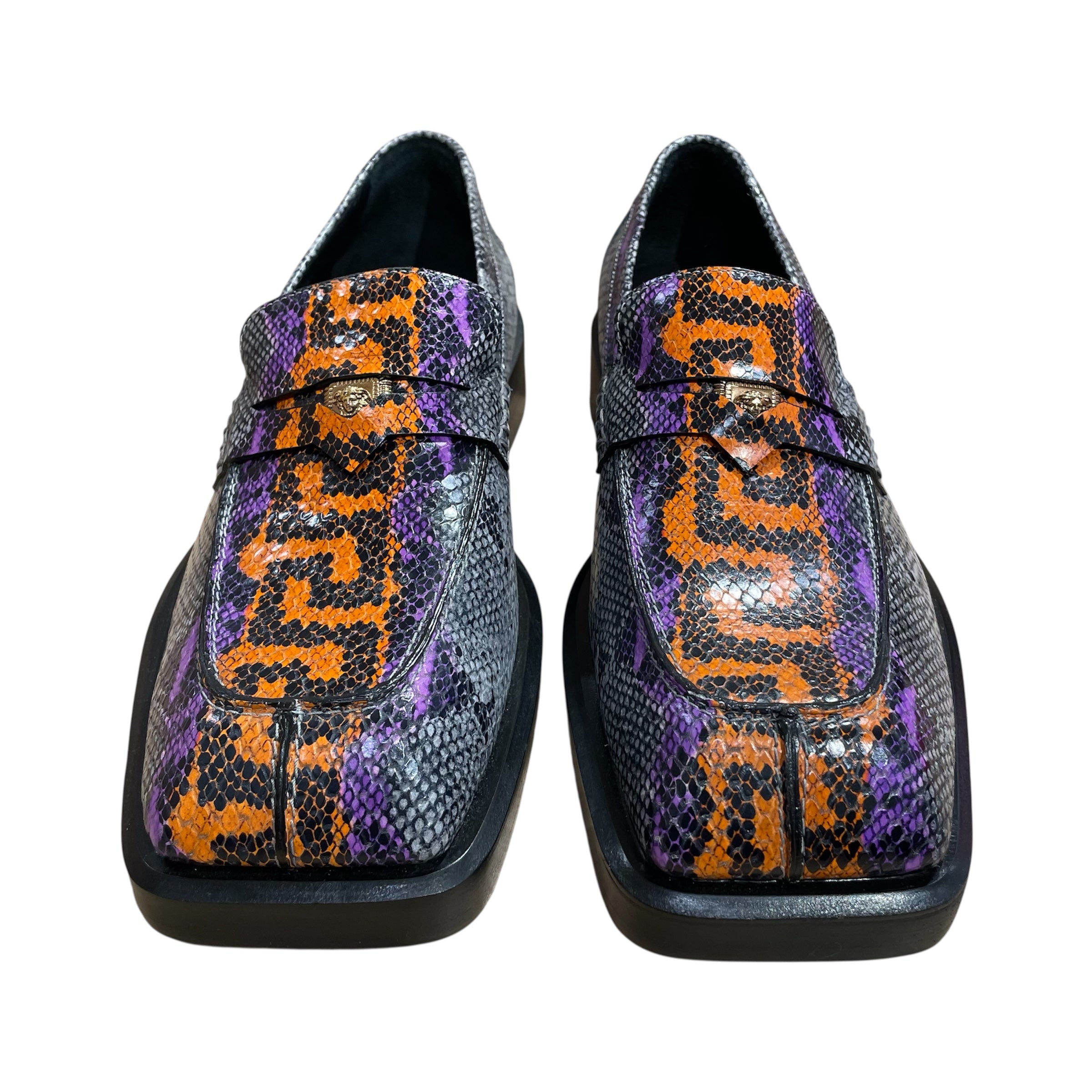 VERSACE/Dress Shoes/EU 41/Animal Pattern/Leather/GRY/phython embossed loafers view 6