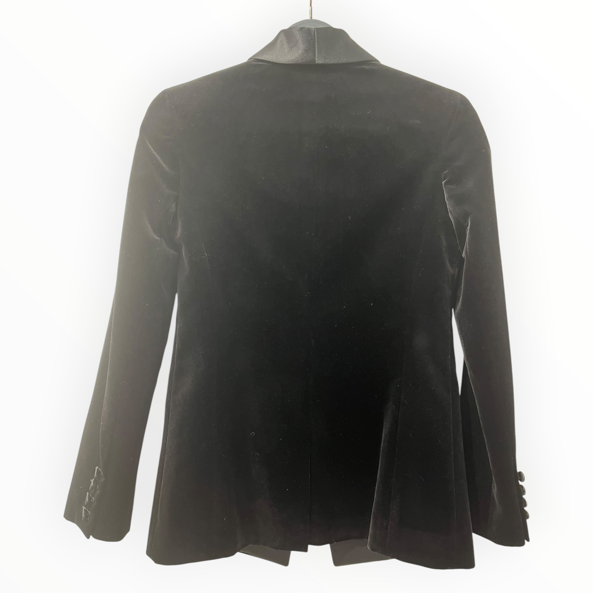 BALMAIN/Tailored Jkt/36/Velour/BLK/Single Breasted/SHAWL COLLAR/VELVET view 2