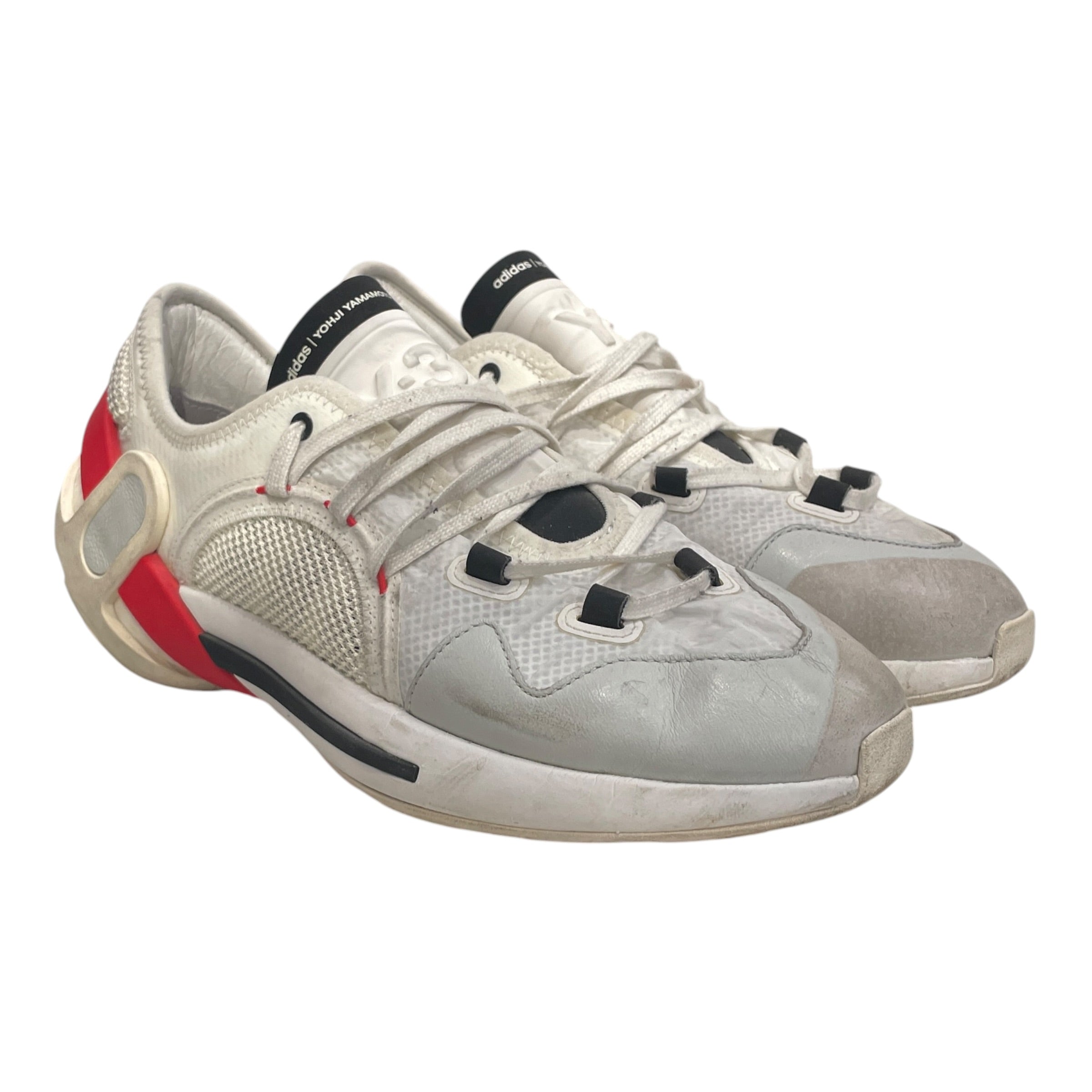 adidas/YOHJI YAMAMOTO/Low-Sneakers/US 8.5/Polyester/WHT/red + black details view 1