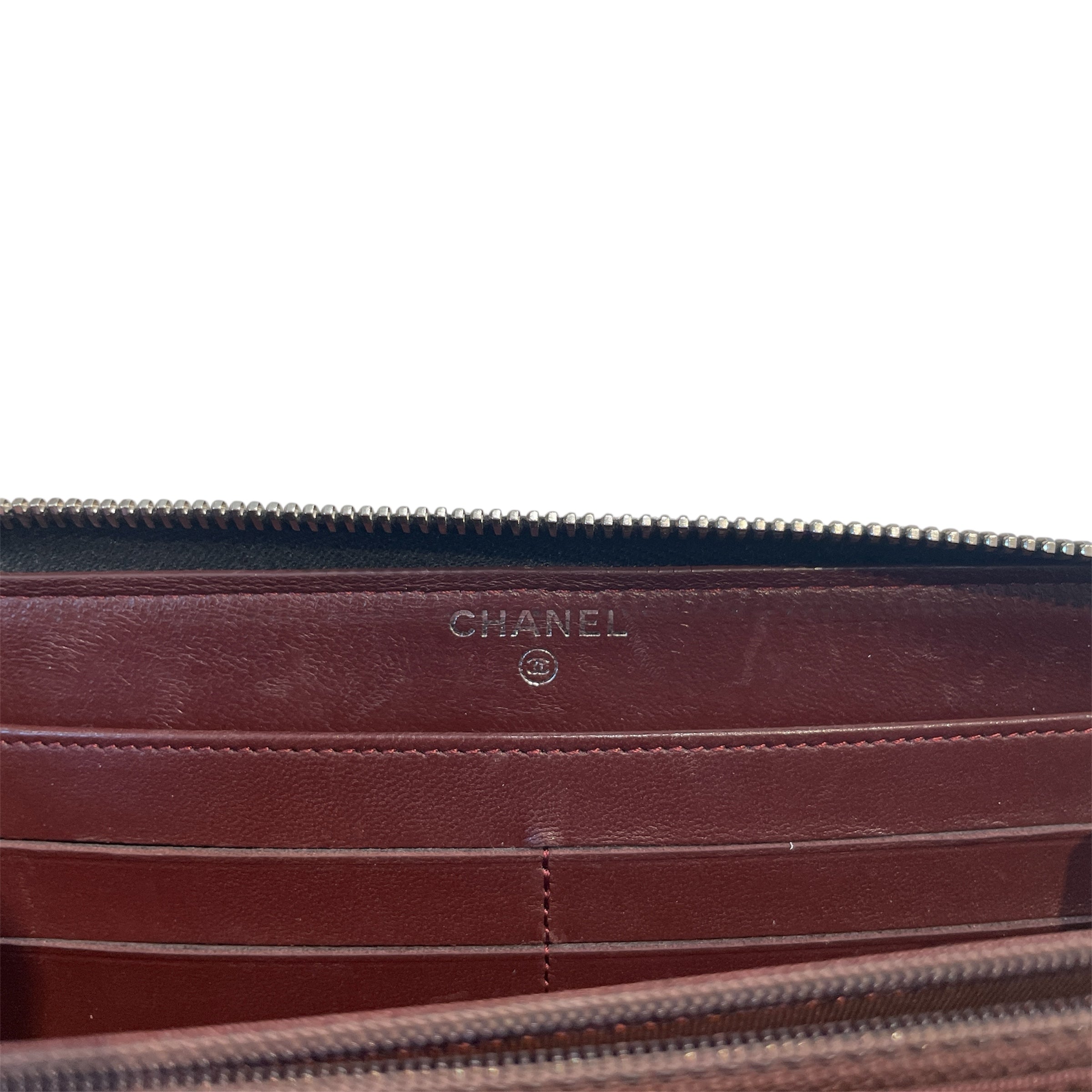 CHANEL/Wallet/Leather/BLK/ZIP Channel quilted wallet view 3