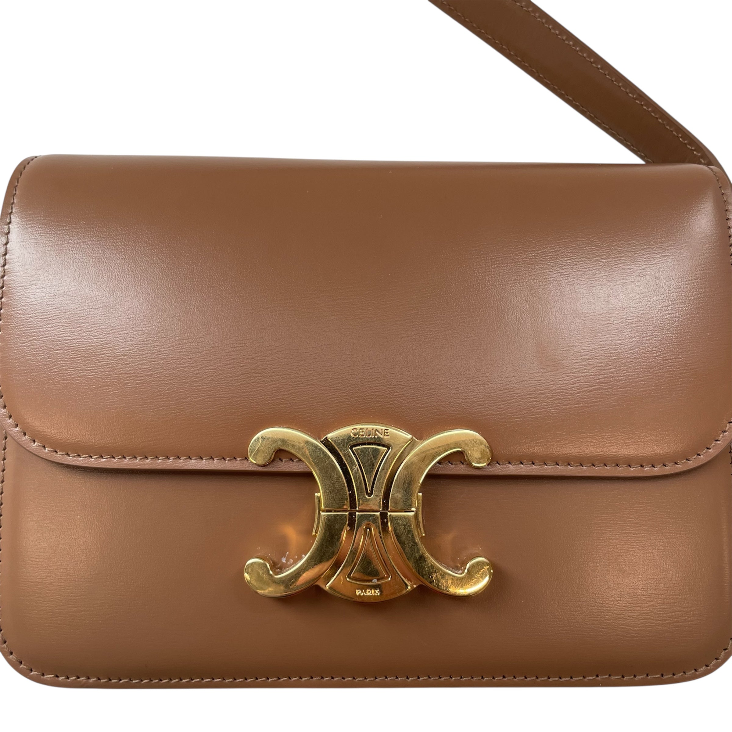 CELINE/Bag/Leather/BEG/TRIOMPHE HANDBAG view 5
