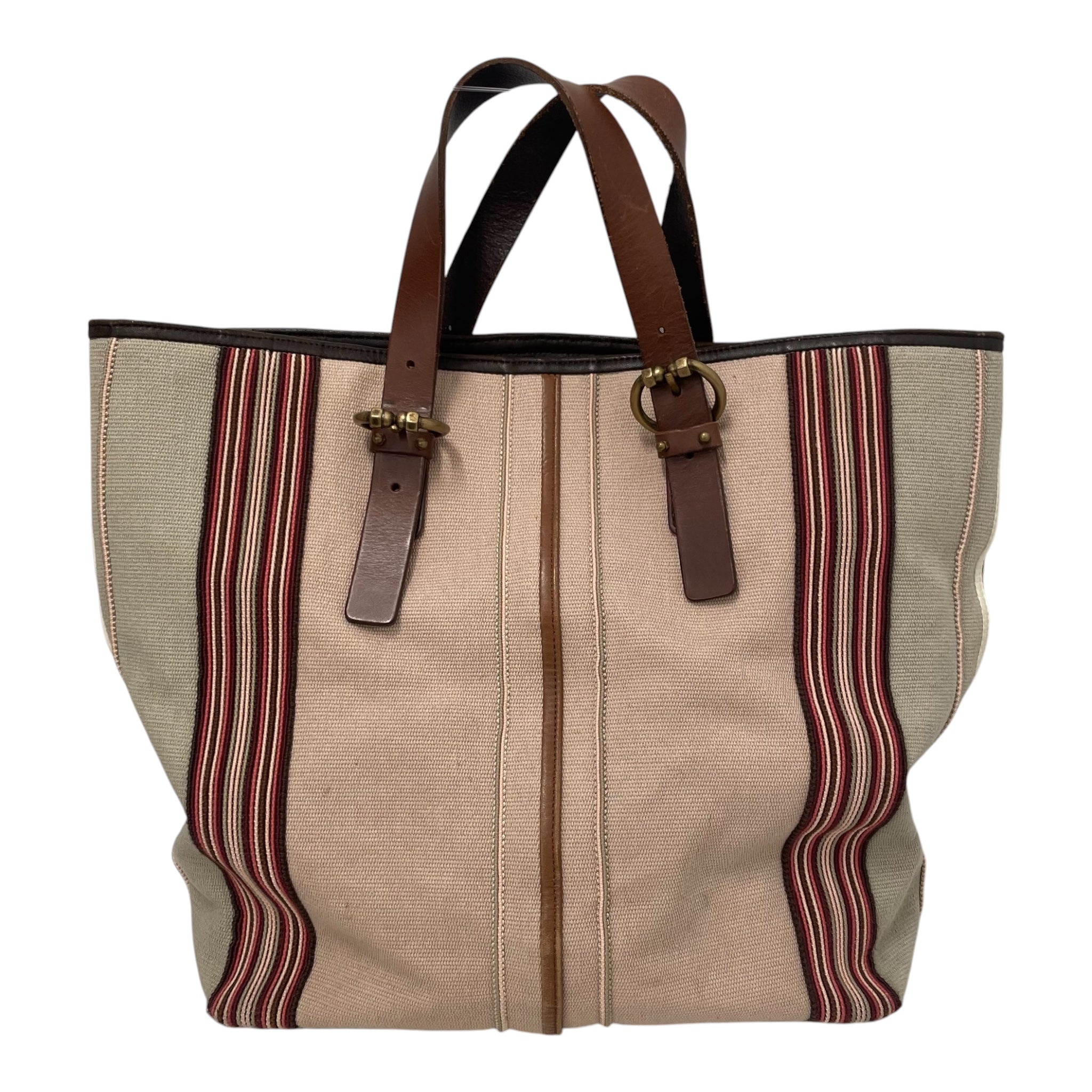 BOTTEGA VENETA/Clutch Bag/Denim/BEG/Multi colored stripe view 1