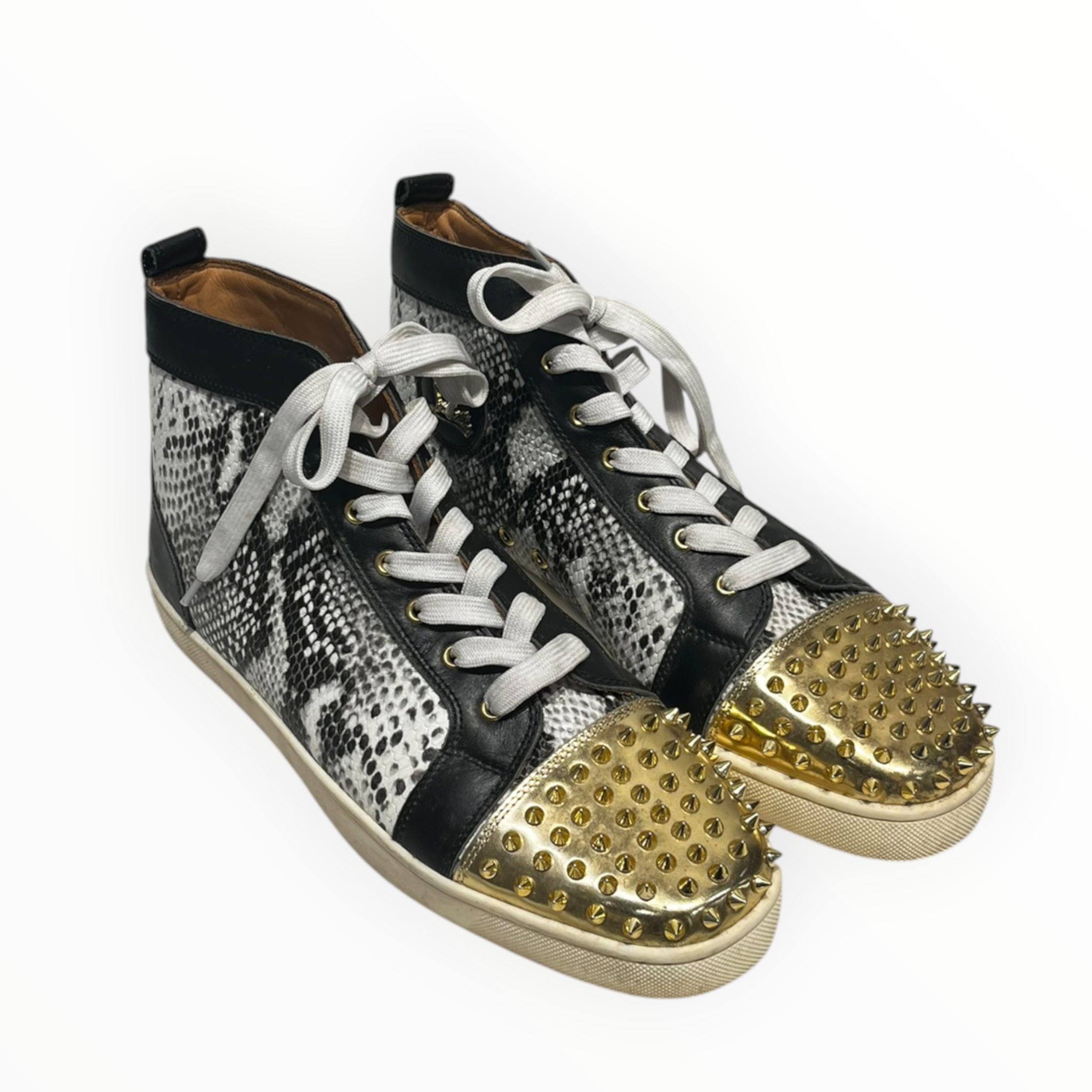 Christian Louboutin/Hi-Sneakers/EU 44/MLT/U-Tip/gold toes b/w scales view 1