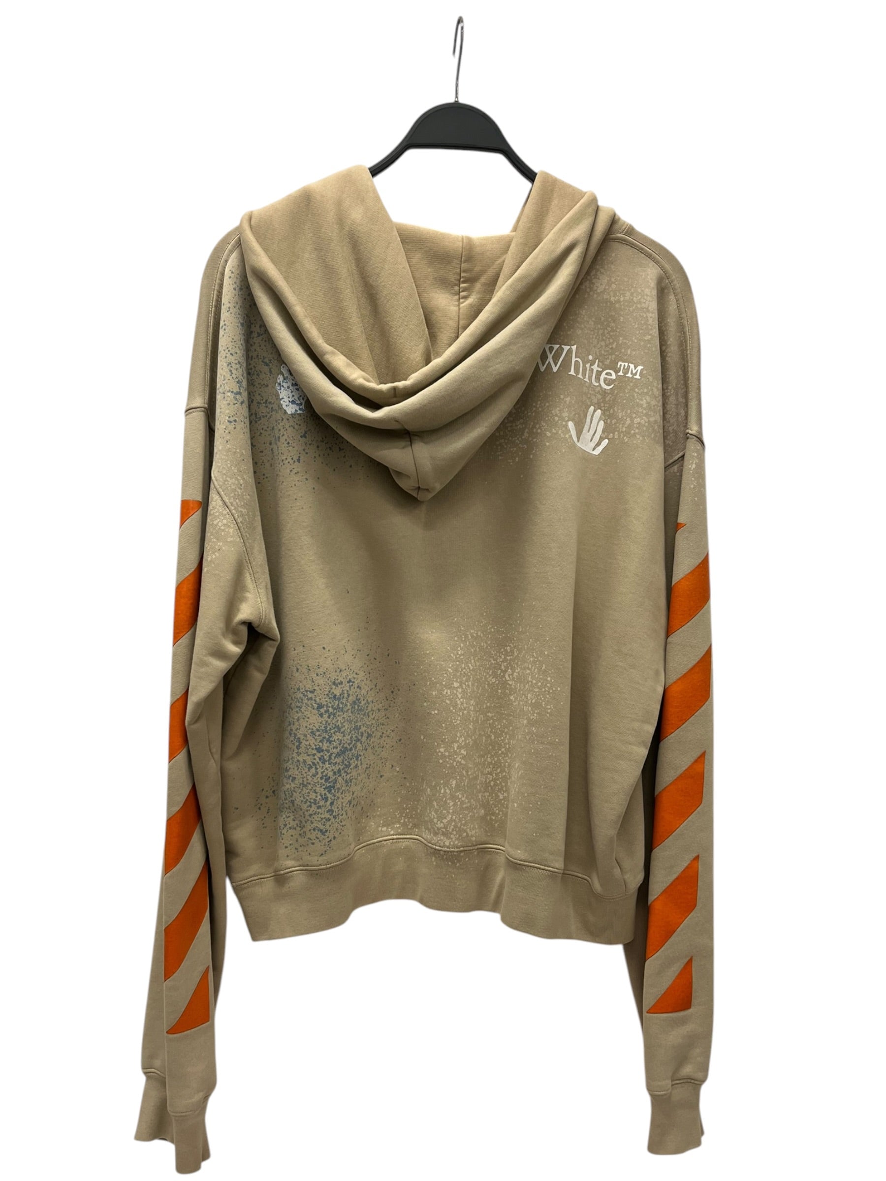 OFF-WHITE/Hoodie/M/All Over Print/Cotton/BEG/WHT/BLU SPLATS & TRIANGLE LOGO view 2