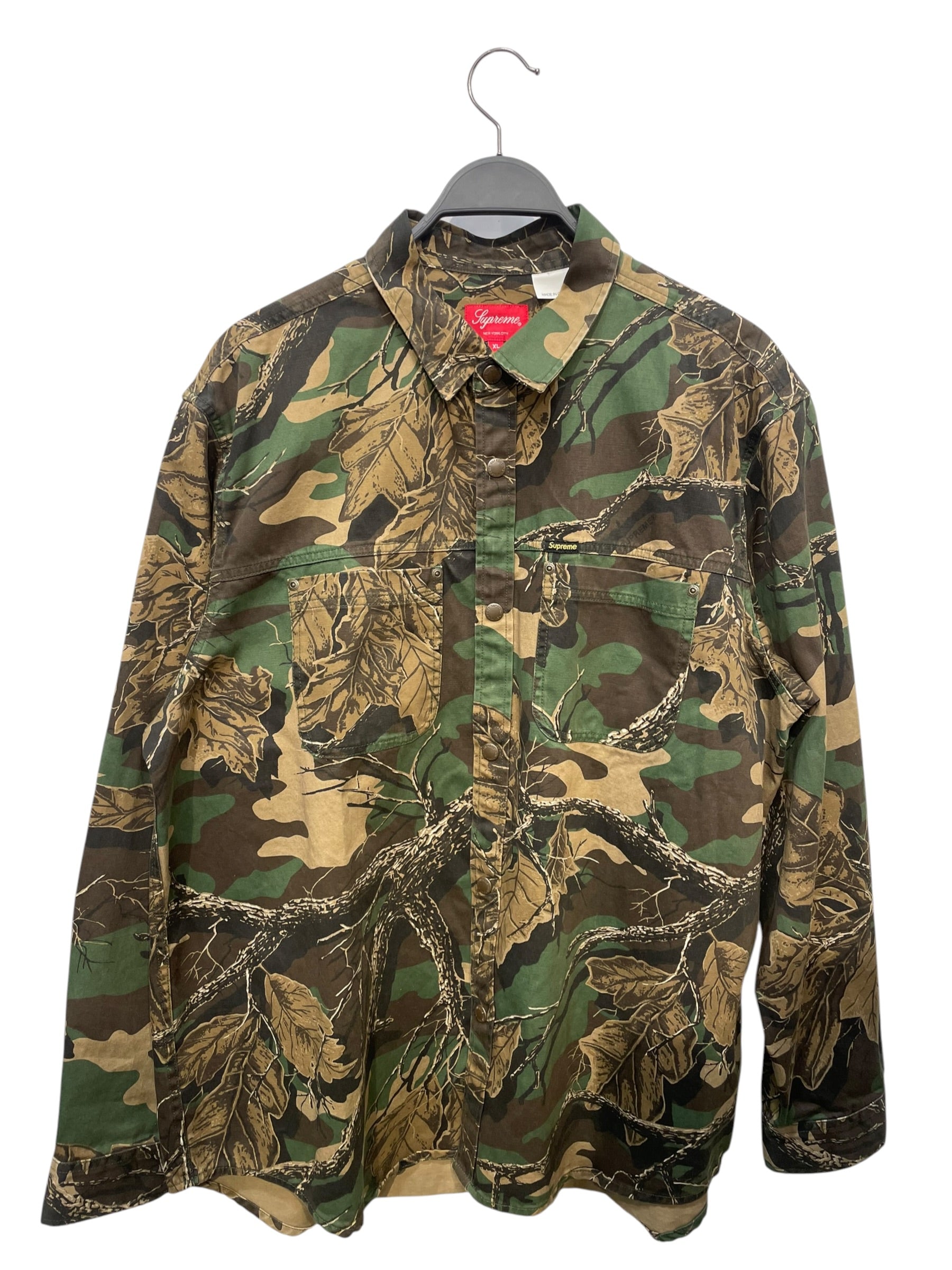 Supreme/LS Shirt/XL/Cotton/GRN/Camouflage/camo coverall view 1