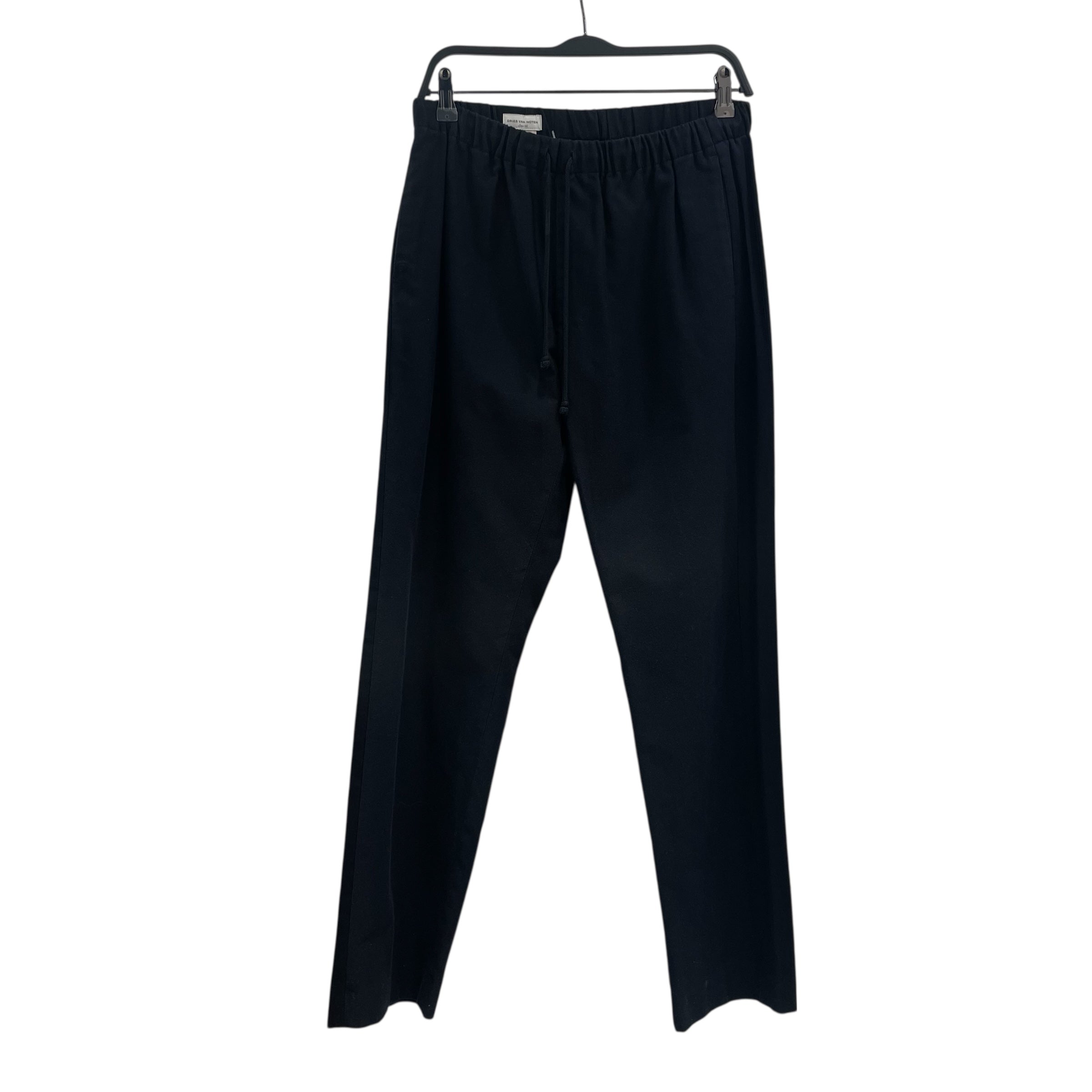 DRIES VAN NOTEN/Straight Pants/48/Cotton/NVY/Chino/Stripe on the side 40% wool view 1