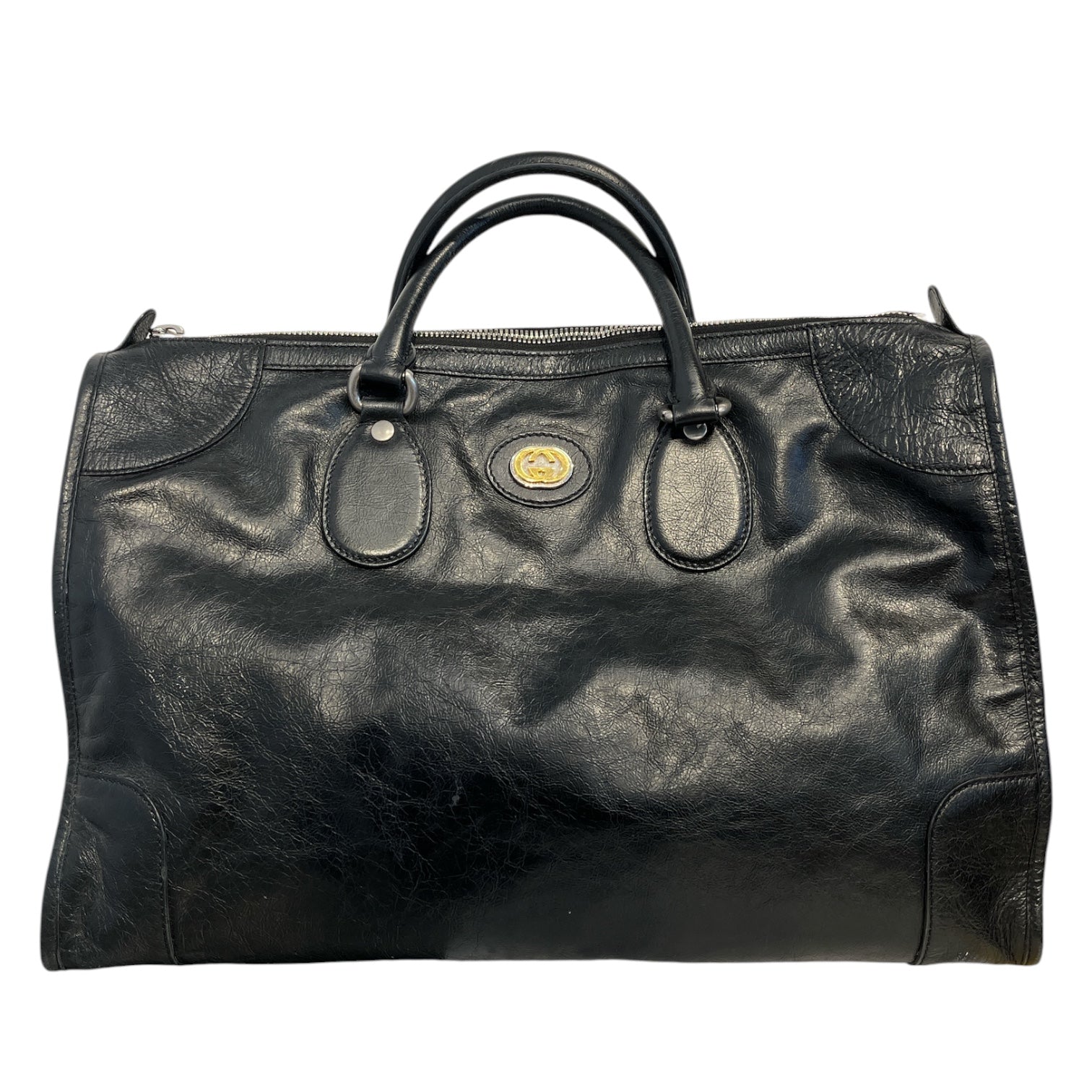 GUCCI/Bag/Leather/BLK/leather duffle view 1