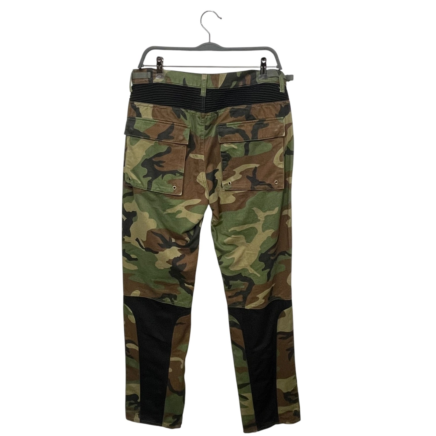 NO MASS PROD. /Straight Pants/M/Cotton/GRN/Camouflage/BLACK PANELLED BIKER view 2