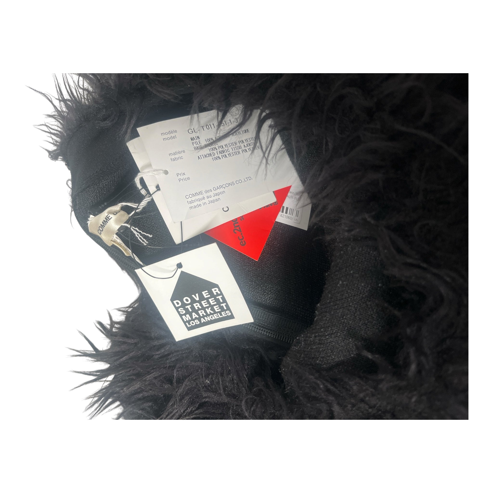 COMME des GARCONS/LS Blouse/M/Polyester/BLK/FAUX-FUR view 3