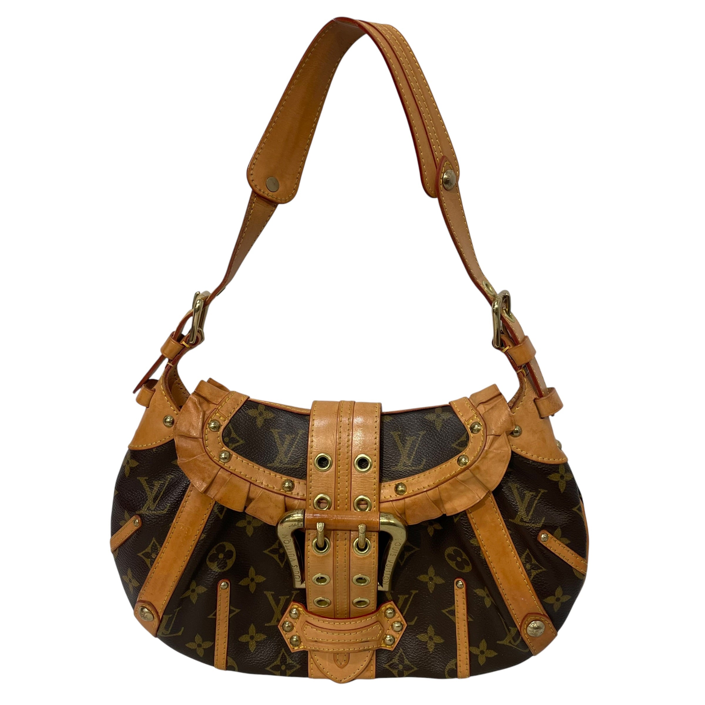 LOUIS VUITTON/Hand Bag/Monogram/Leather/BRW/leonor ruffle view 1