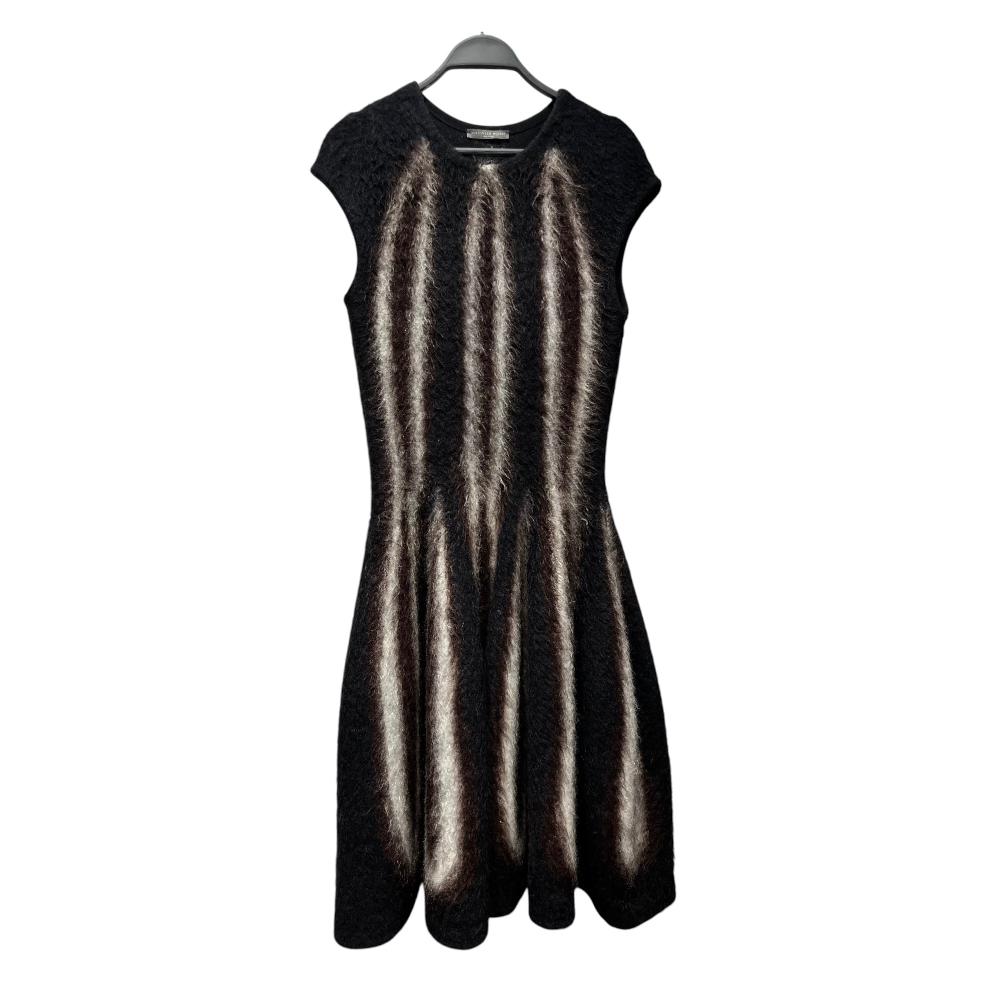 Alexander McQueen/SL Dress/L/All Over Print/Wool/BLK/BLK/BRN/WHT WOOL/MOHAIR BLEND view 1