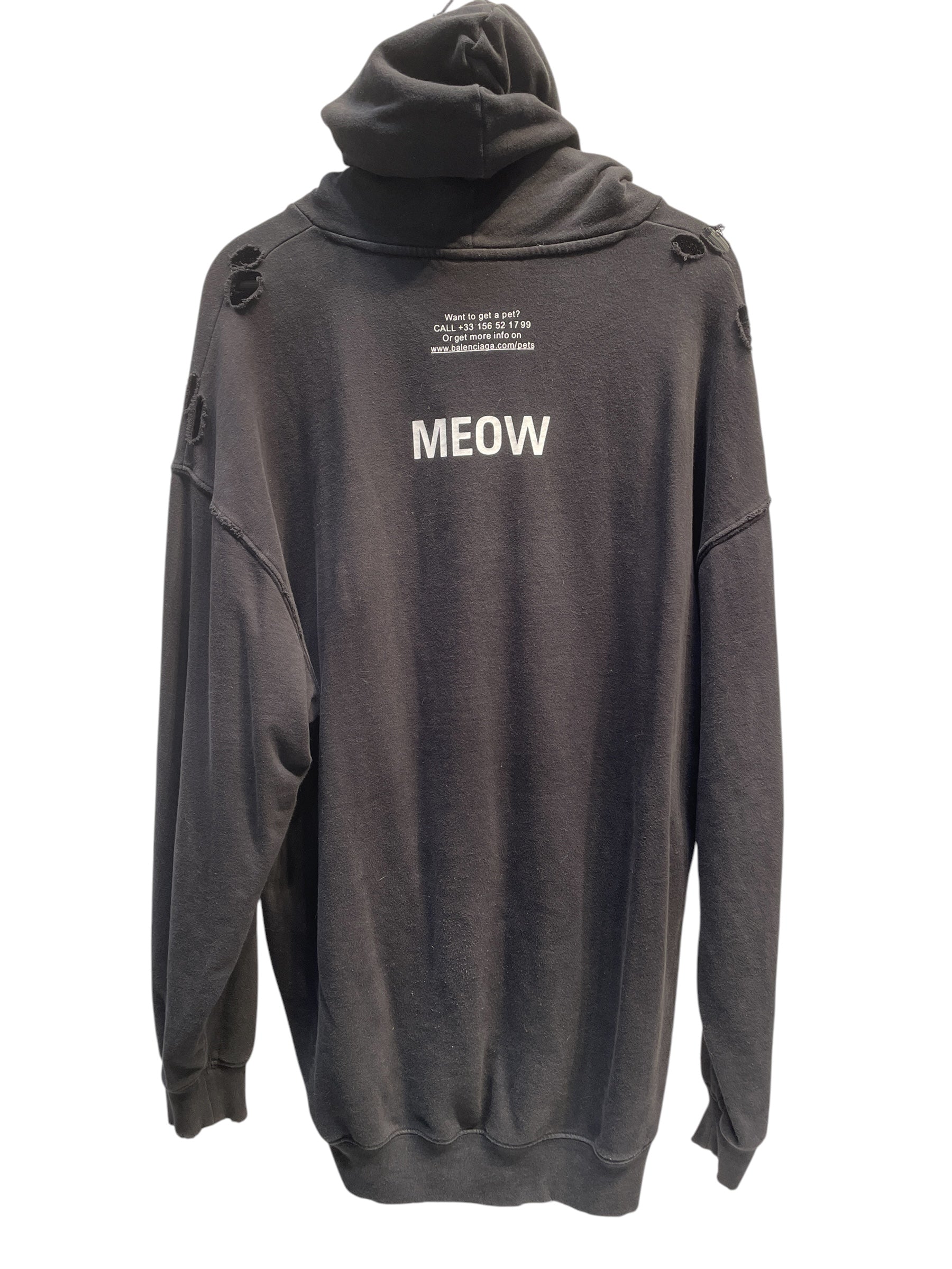 BALENCIAGA/Hoodie/S/Cotton/BLK/ view 2