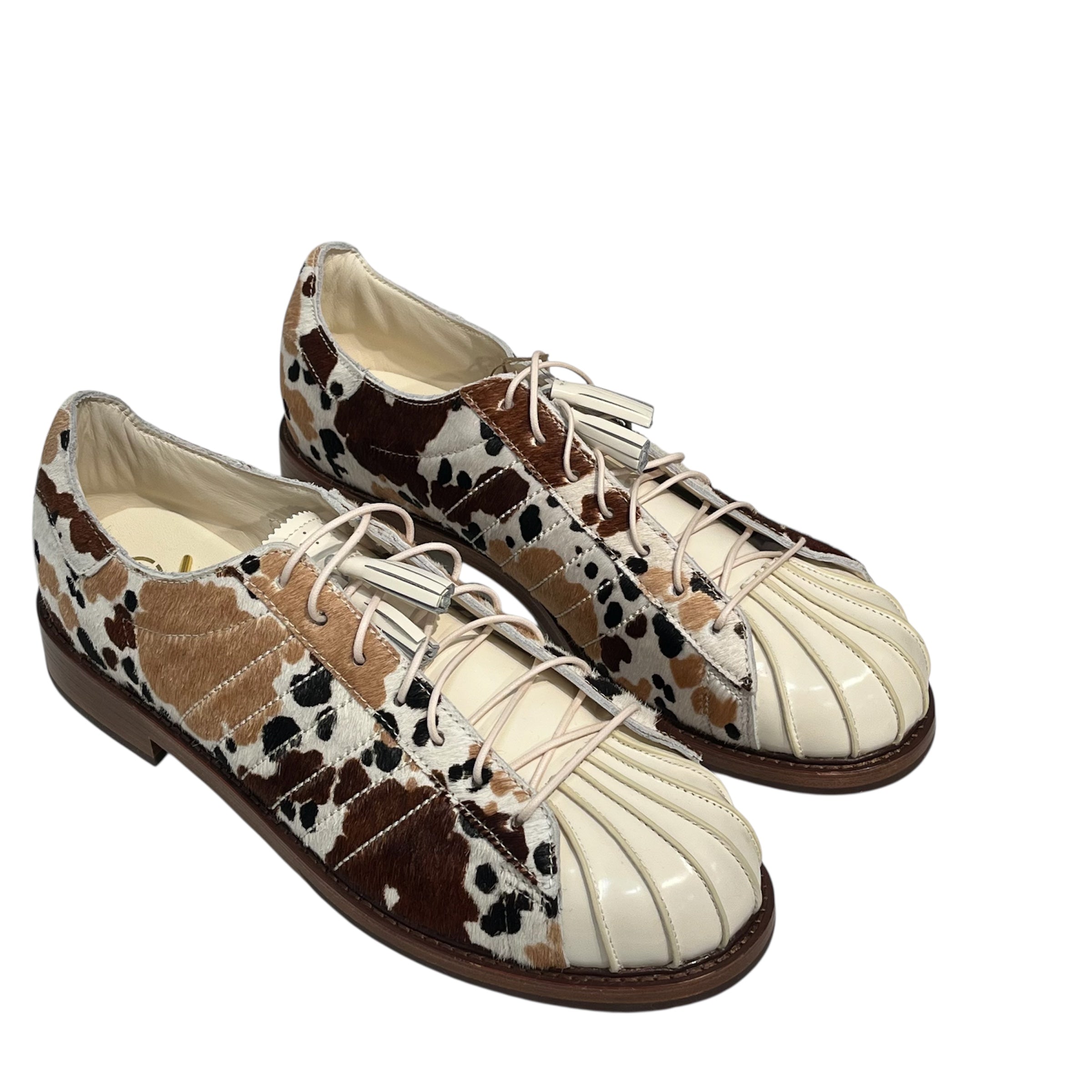 adidas/Dress Shoes/US 12/Animal Pattern/Fur/BRW/CLOT DYED COW FUR TASSLE LACES view 1