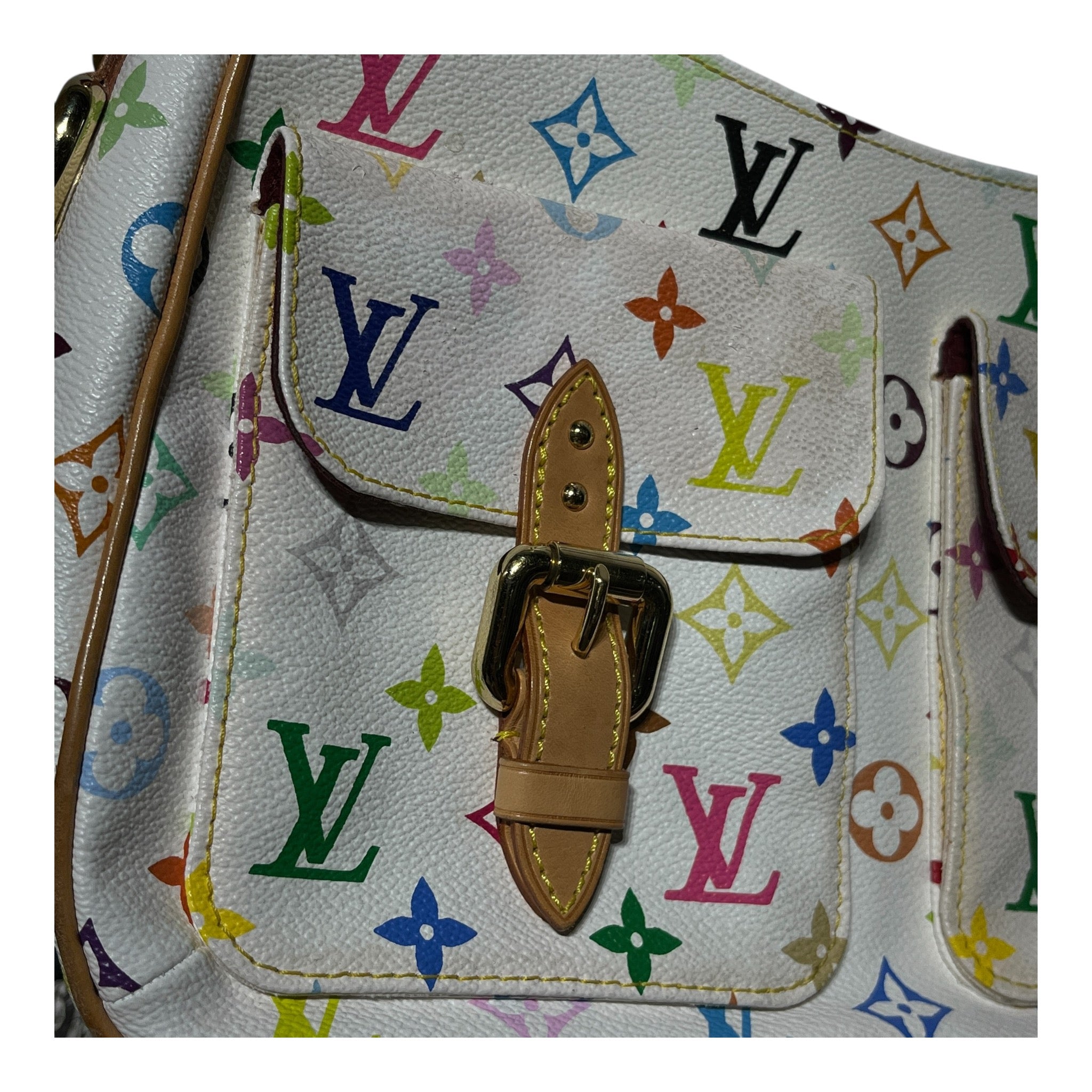 LOUIS VUITTON/Hand Bag/Monogram/Leather/WHT/TAKASHI MURAKAMI LODGE PM view 4