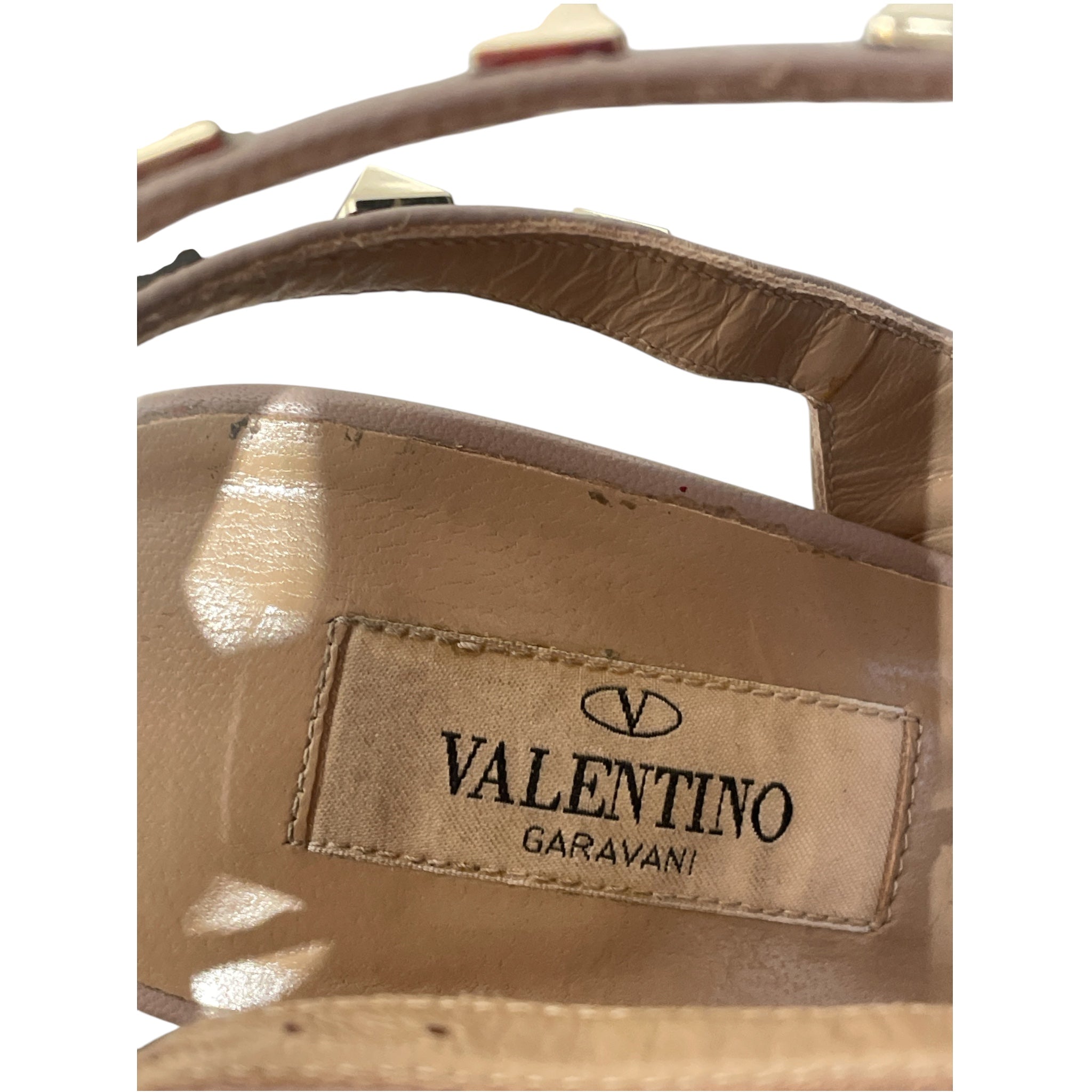 VALENTINO GARAVANI/Heels/EU 38/Leather/BEG/Patent Rock Stud Heels view 3