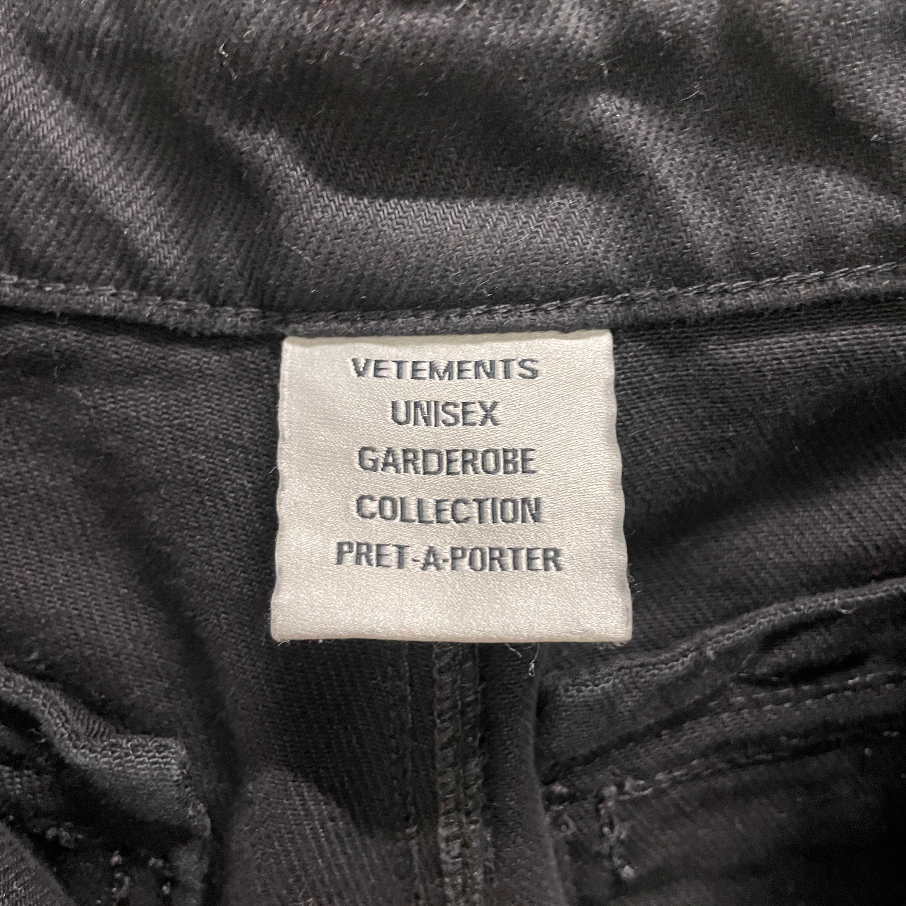 VETEMENTS/Cargo Pants/S/Denim/BLK/DETATCHABLE view 5
