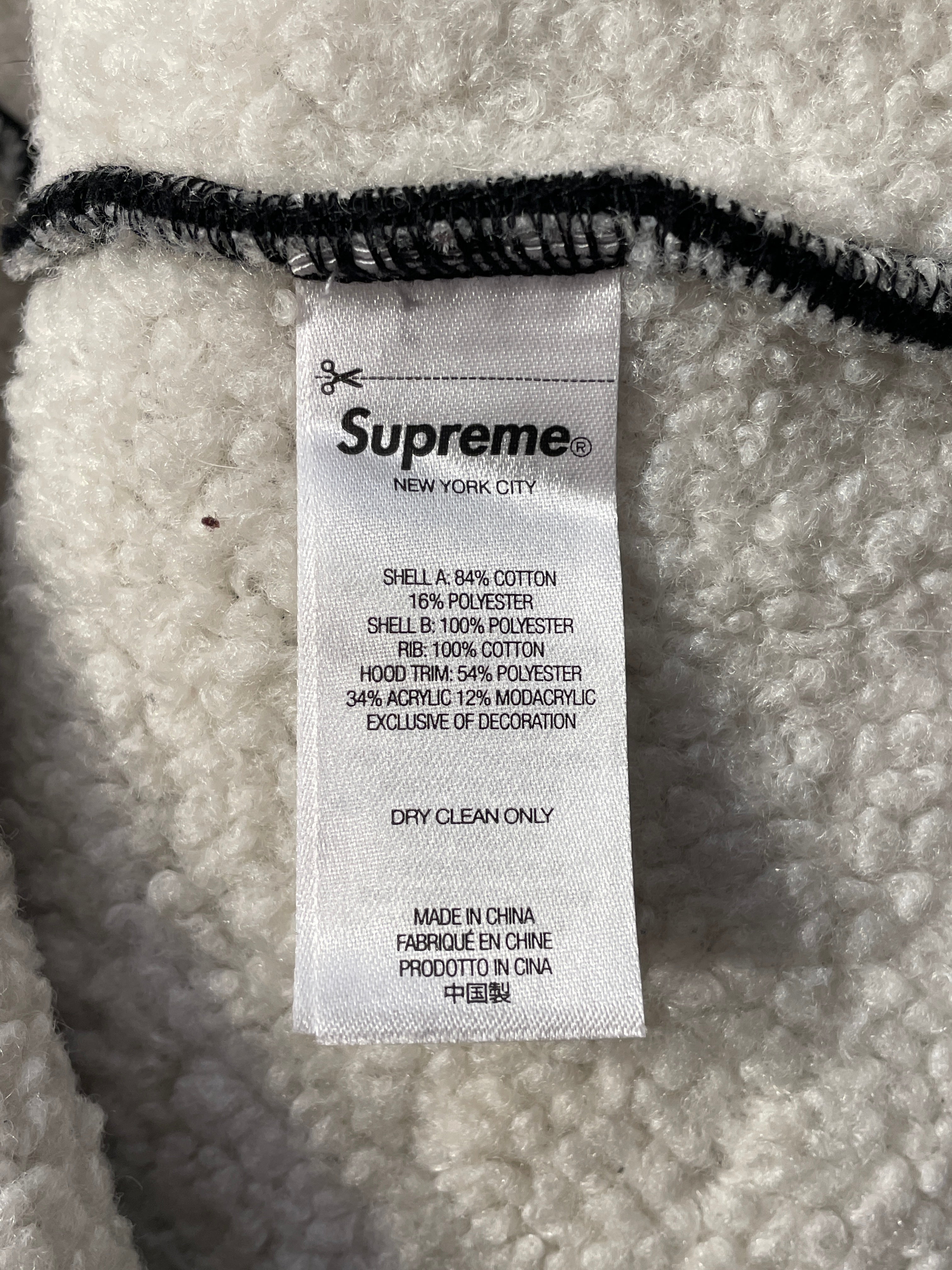 Supreme/Zip Up Hoodie/L/Cotton/BLK/FLEECE LINED HOODIE view 4
