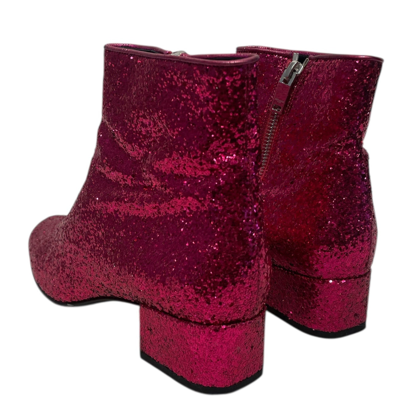SAINT LAURENT/Heels/EU 36.5/Iridescent/PNK/GLITTER ZIP CLOSURE view 2