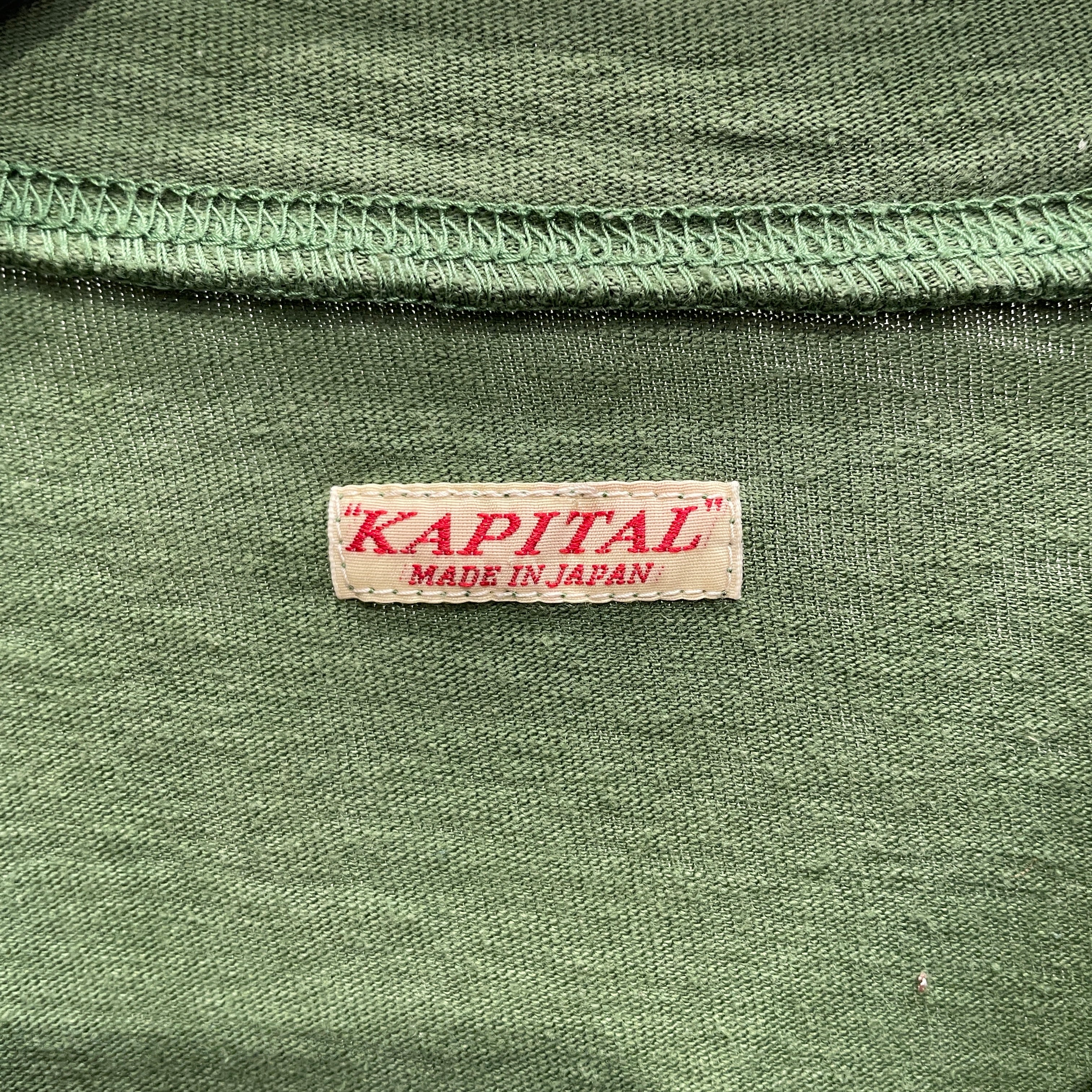 KAPITAL/T-Shirt/1/Cotton/GRN/SMILEY SLEEVE STRIPE view 3