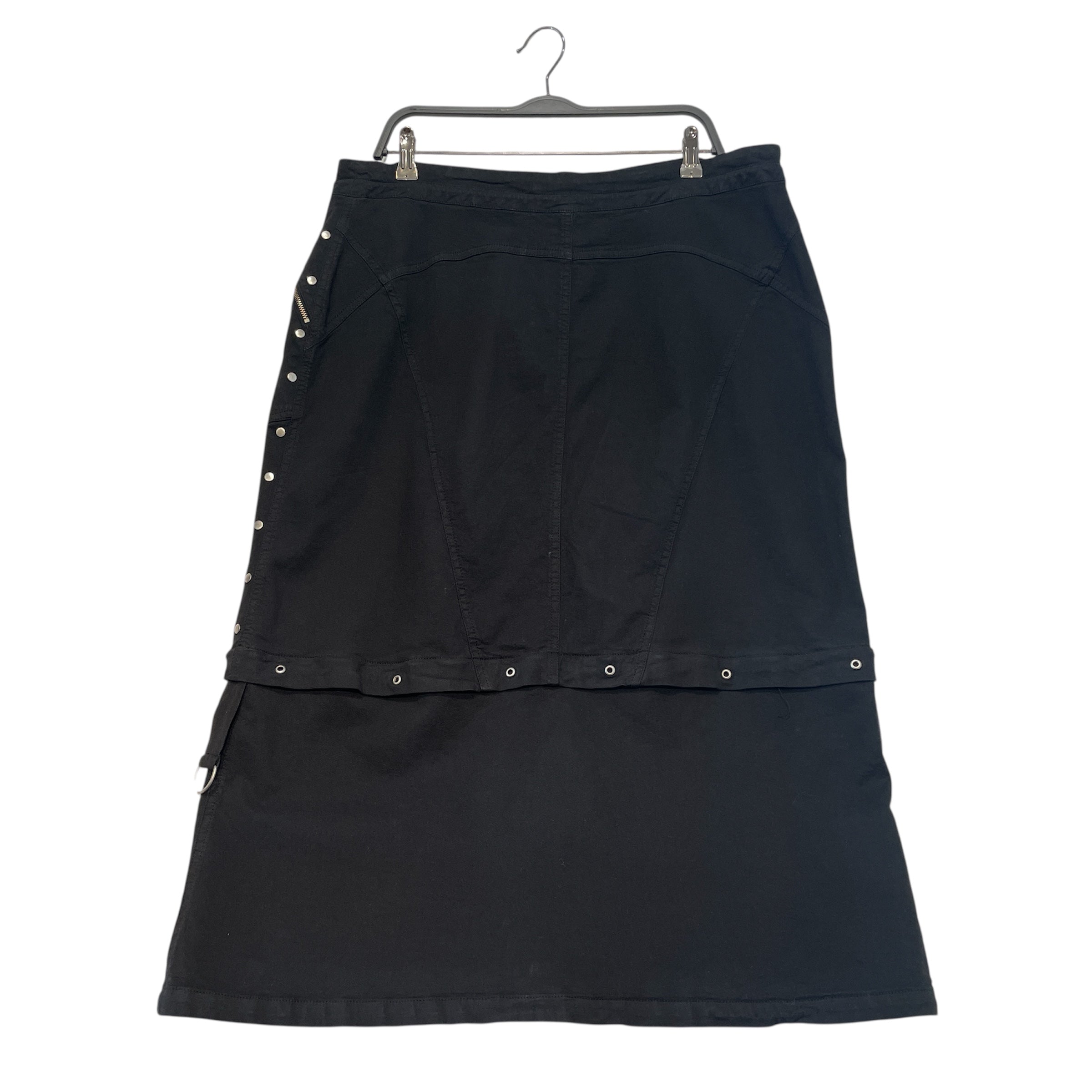MARINA RINALDI/Long Skirt/25/Cotton/BLK/Detachable  Under Zip Skirt view 2