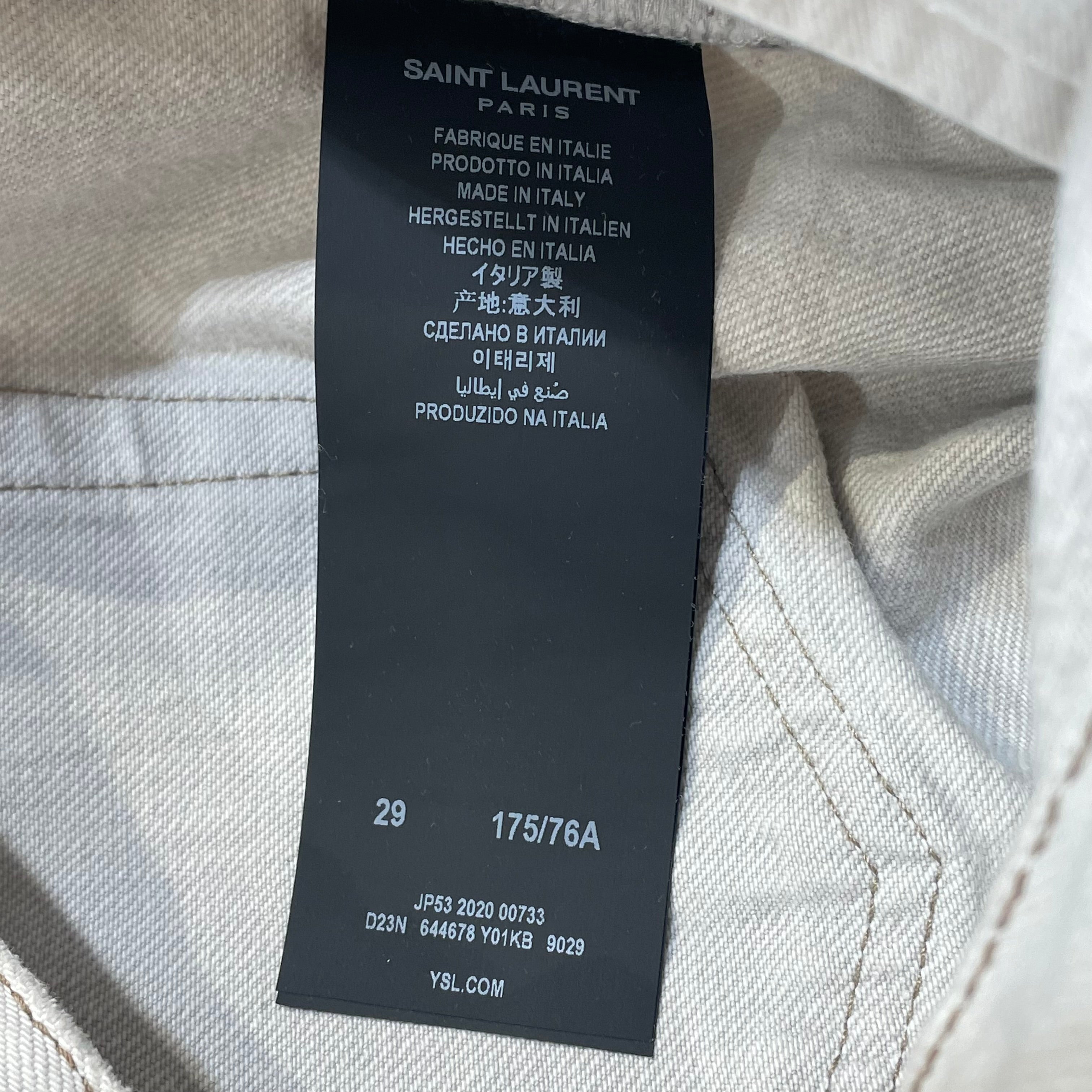 SAINT LAURENT/Skinny Pants/29/Cotton/WHT/ view 4