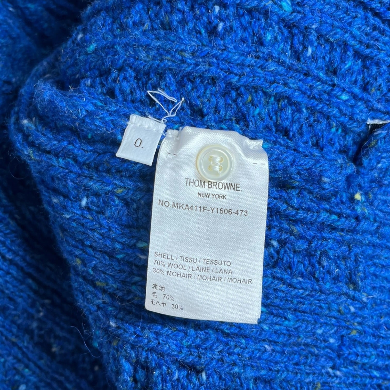 THOM BROWNE. NEW YORK/Sweater/0/Wool/GRY/SPLIT CABLE WOOL KNIT view 4