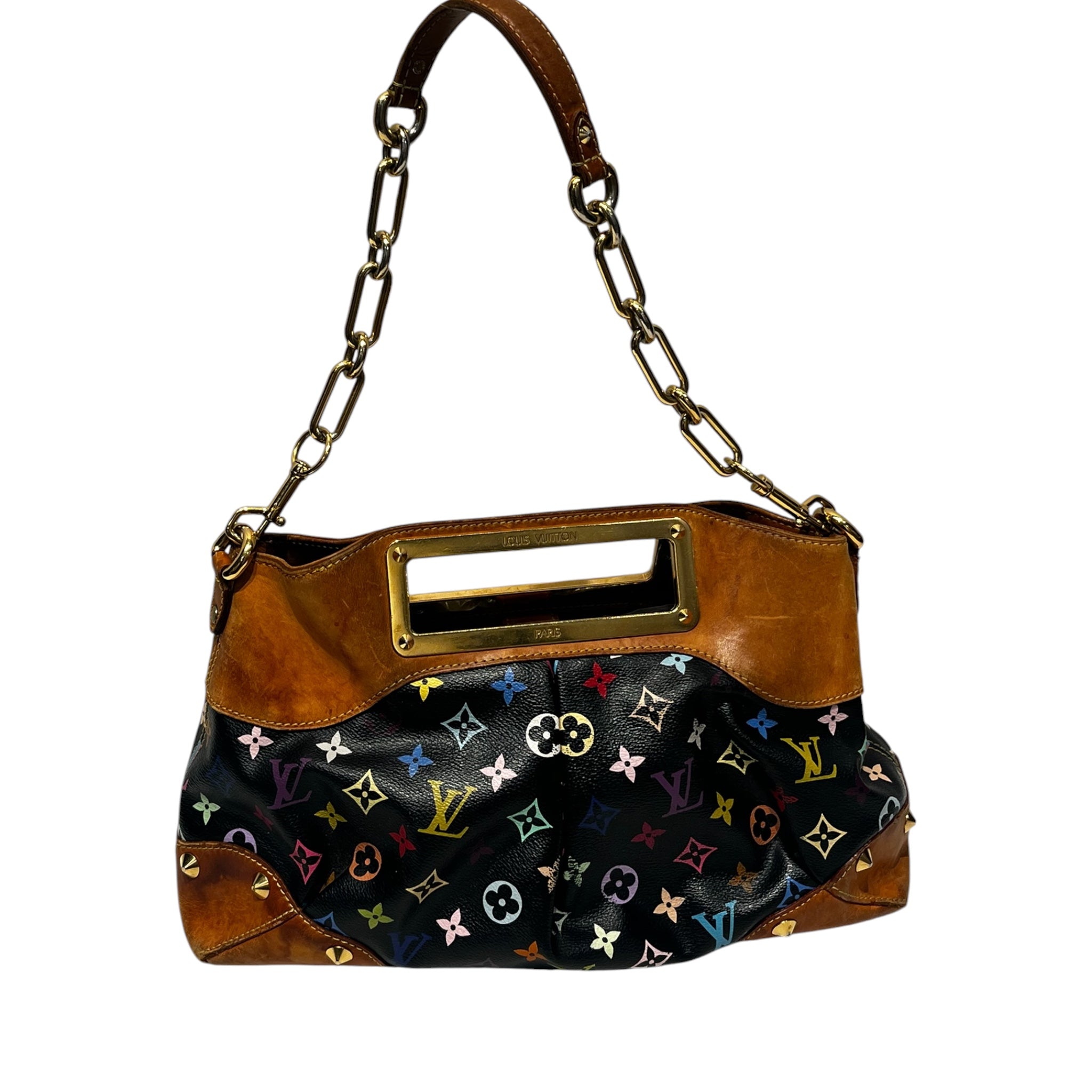 LOUIS VUITTON/Hand Bag/Monogram/Leather/MLT/Murakami Judy Bag Blk + CML view 2