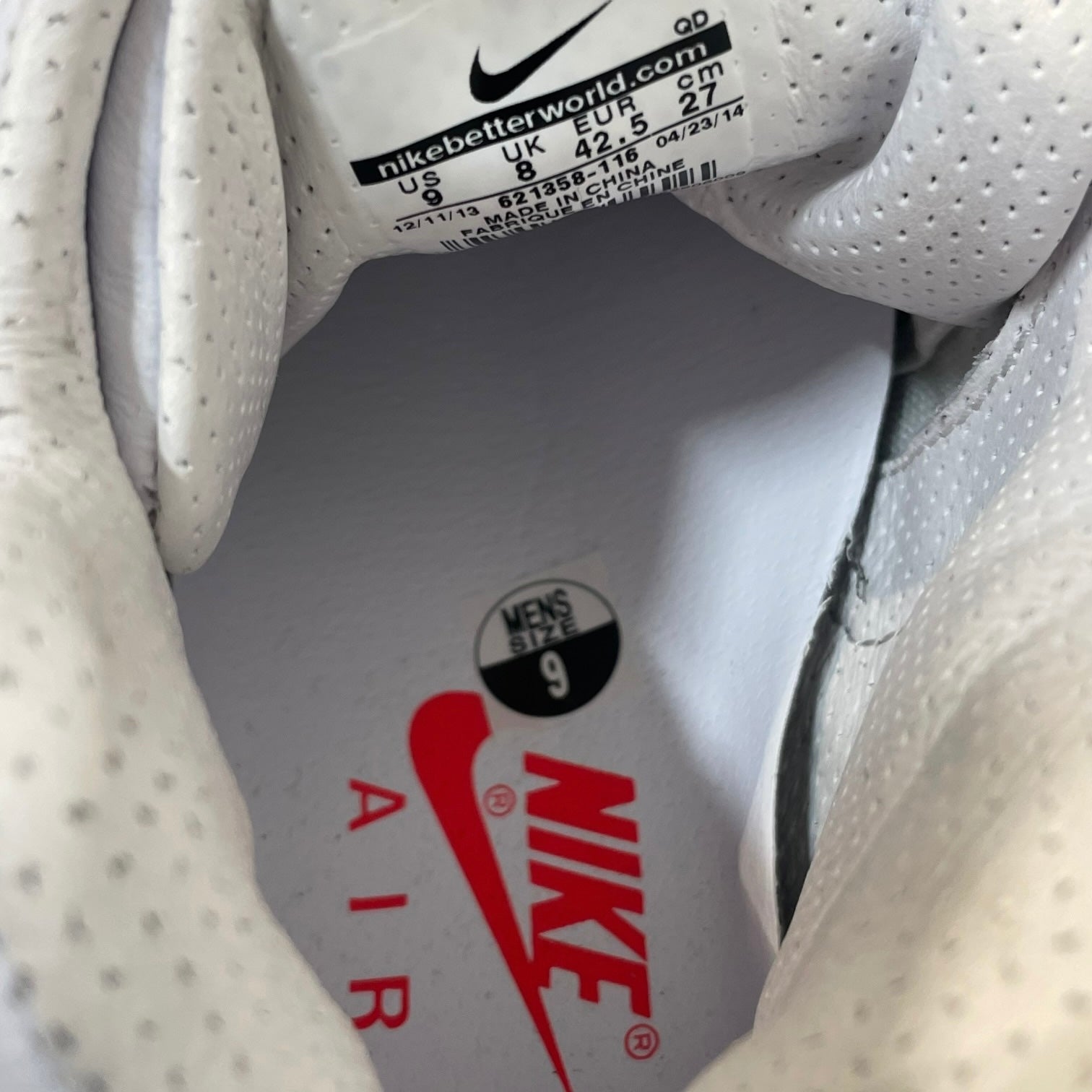 NIKE/Hi-Sneakers/US 9/Stripe/Leather/WHT/621358-116 view 3