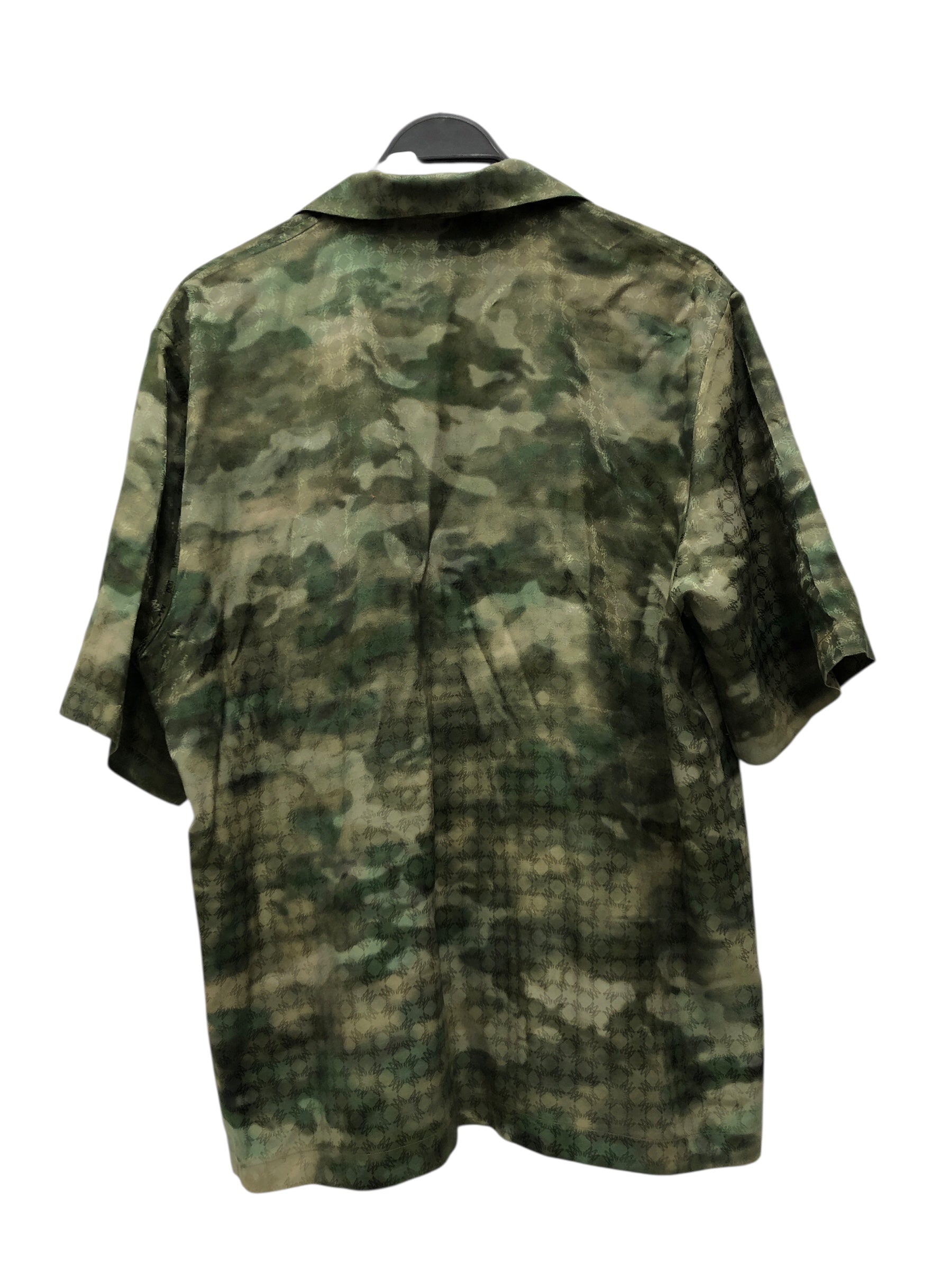 AMIRI/Polo Shirt/L/Silk/GRN/Monogram/Shiny Button up view 2