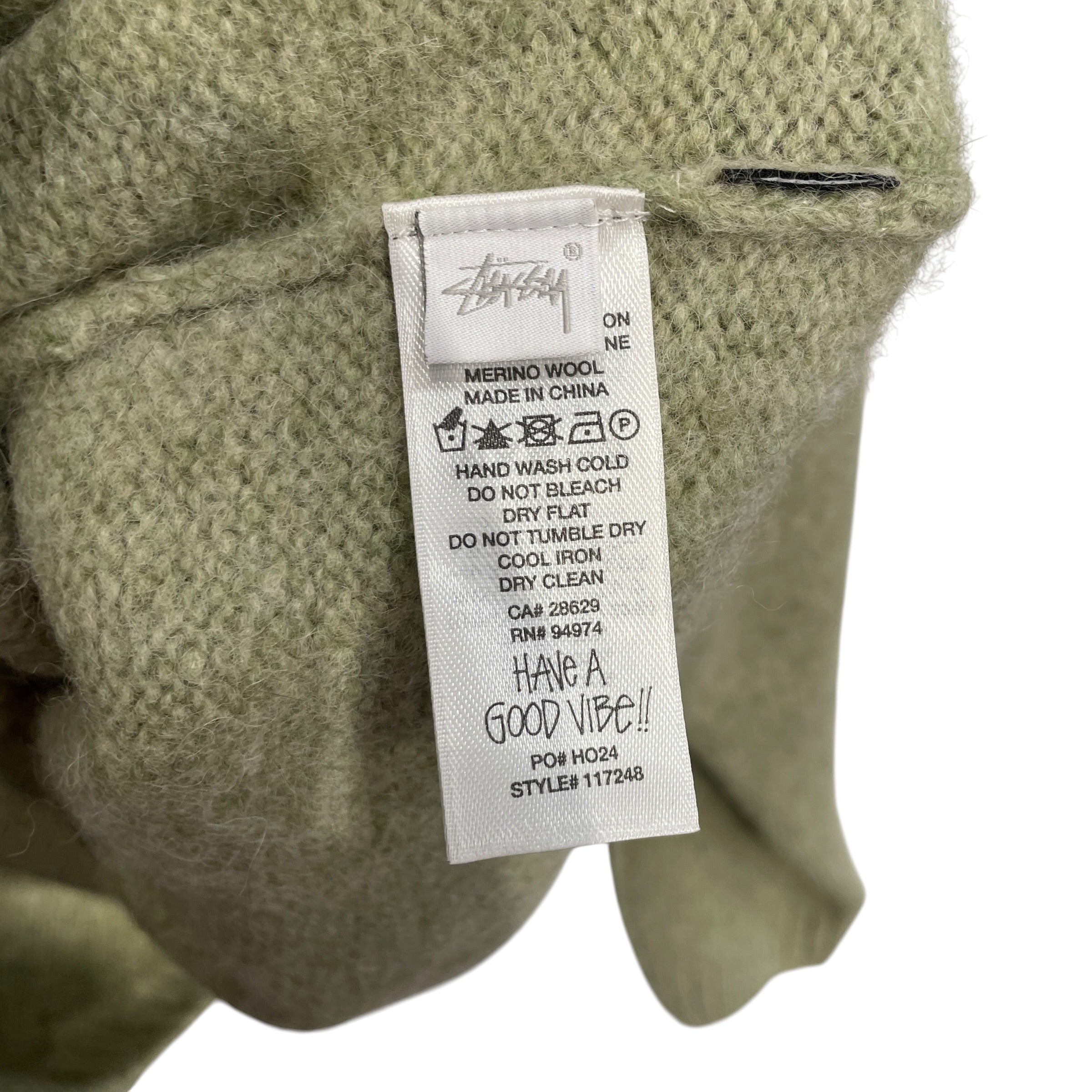 STUSSY/Sweater/XL/Nylon/GRN/FRONT ZIPPER MATCHA GRN view 4
