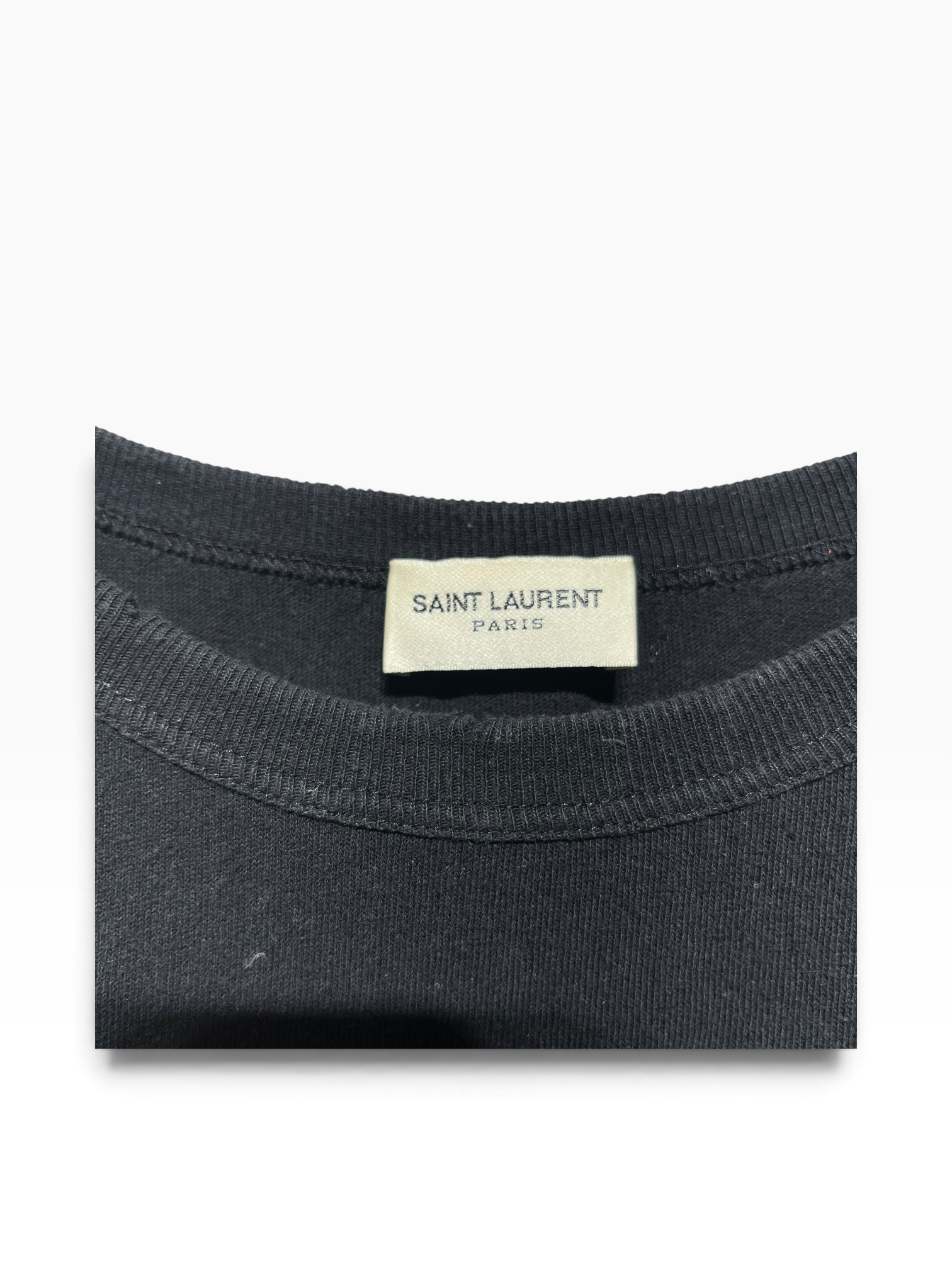 SAINT LAURENT/T-Shirt/S/Cotton/BLK/varsity tee view 3