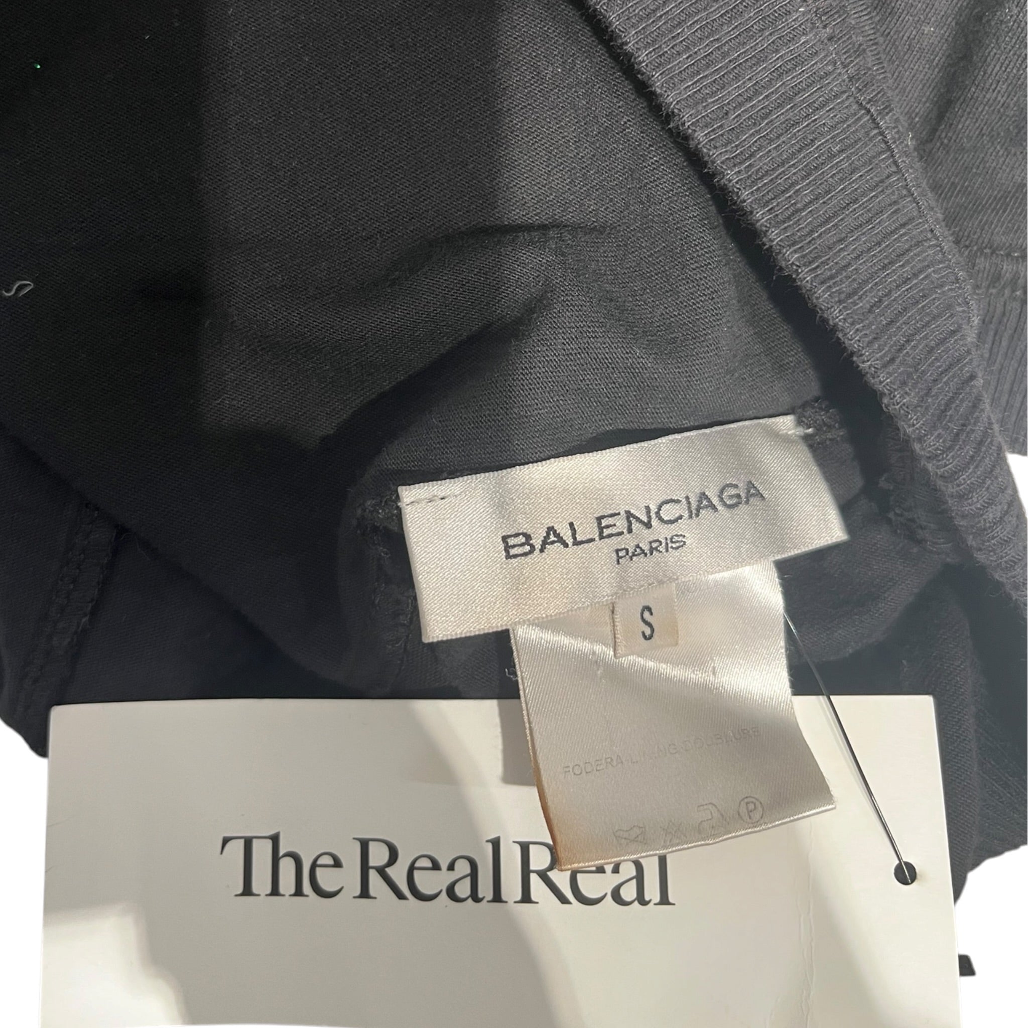 BALENCIAGA/T-Shirt/S/Cotton/BLK/double chest pocket view 3