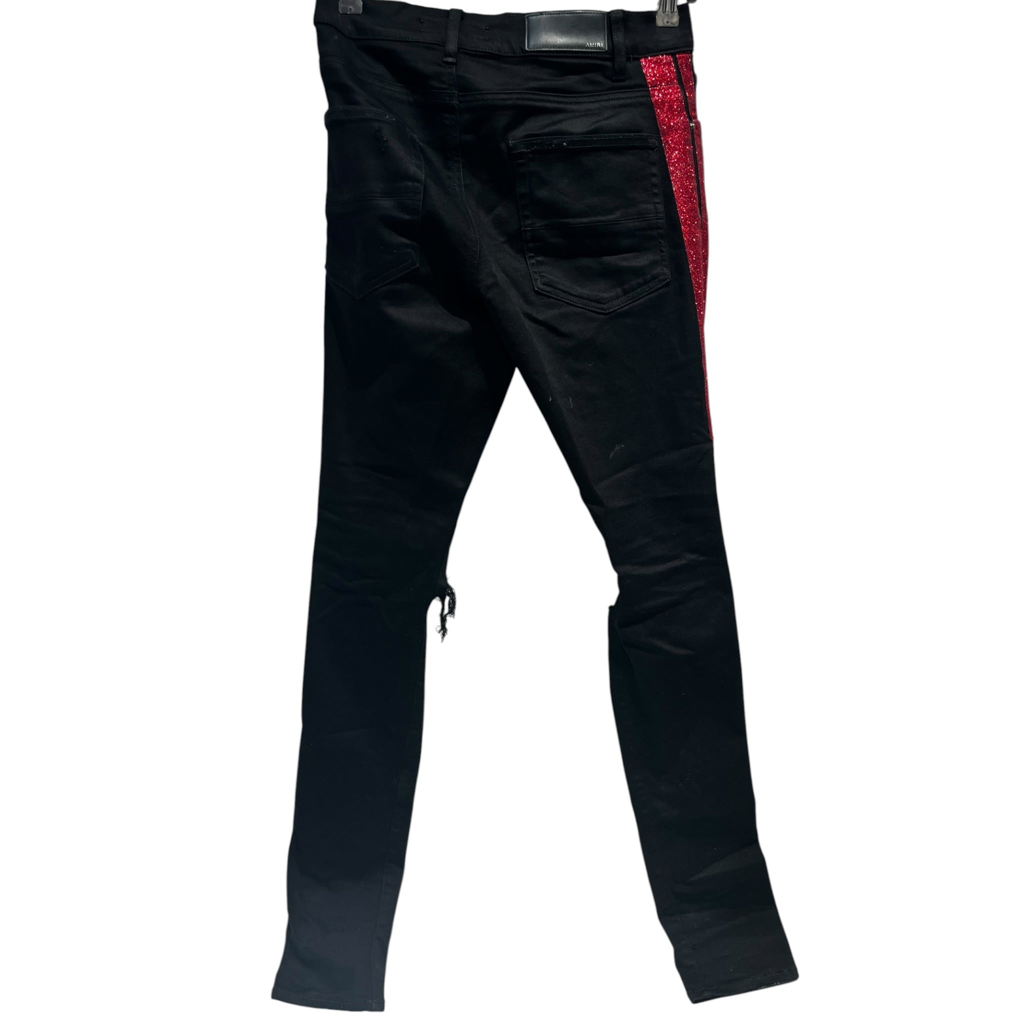 AMIRI/Skinny Pants/30/Denim/BLK/Stripe/Red Stripe view 2