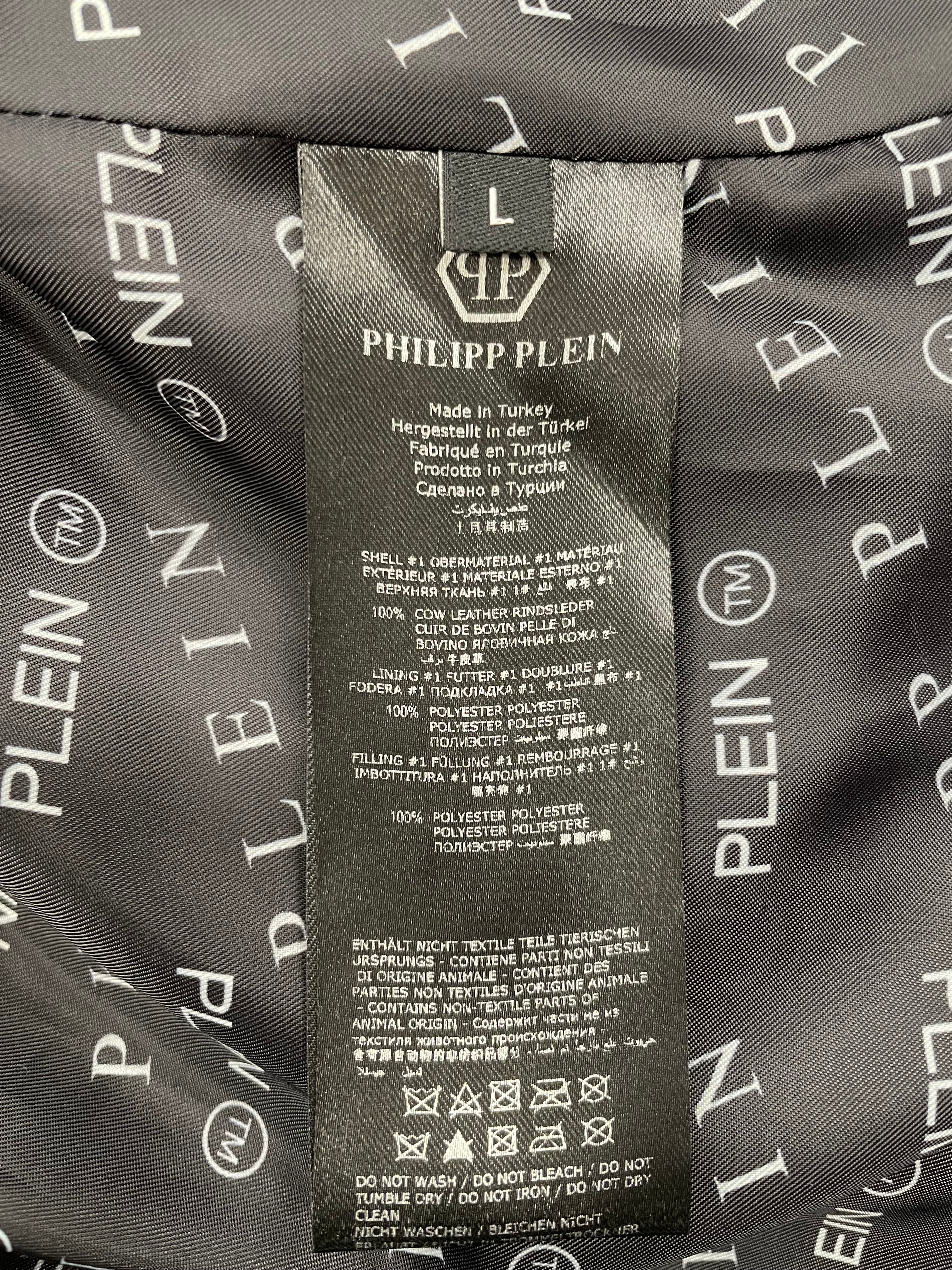 PHILIPP PLEIN/Leather Jkt/L/Leather/GRY/All Over Print/STUDDED GRAFFITI JACKET view 4