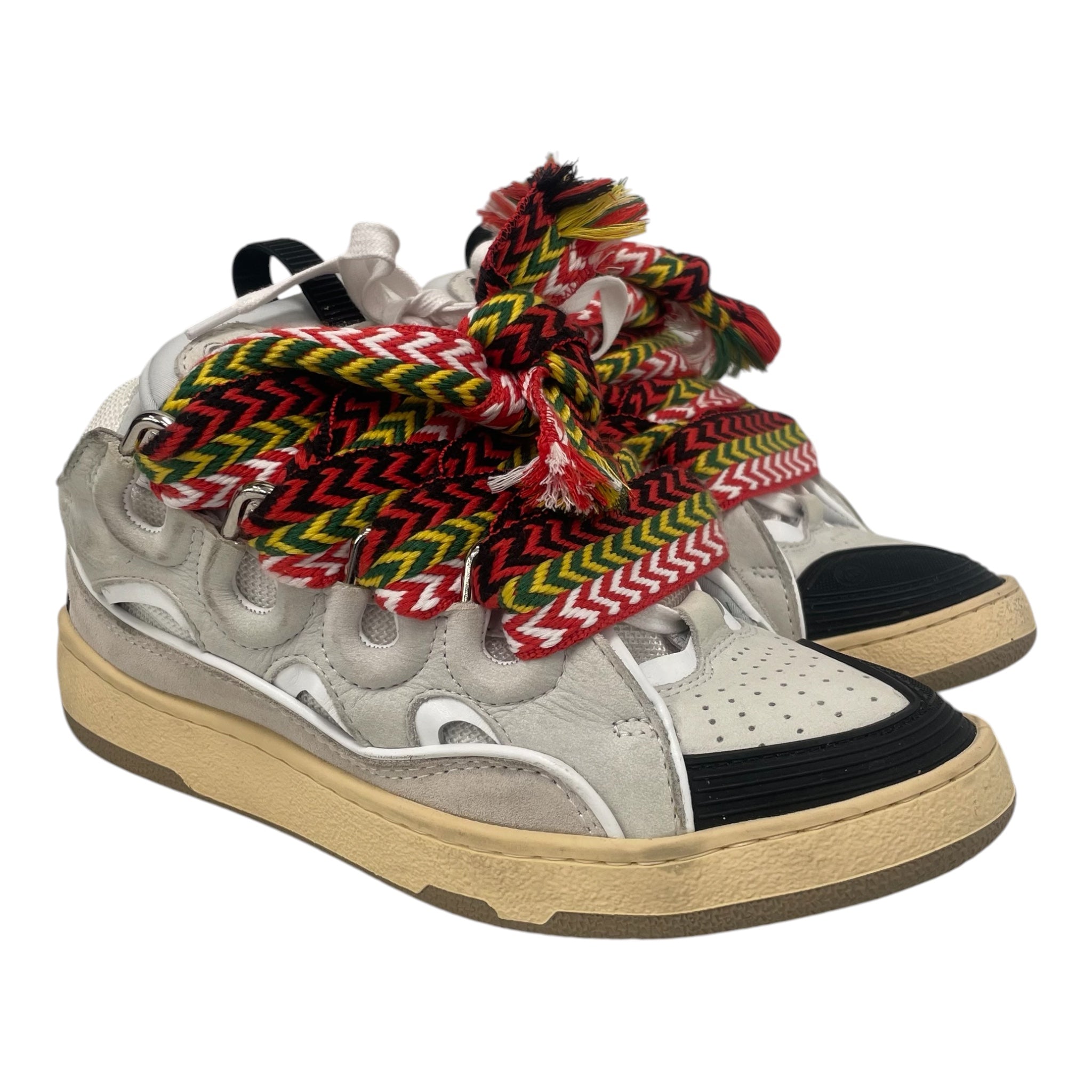 LANVIN/Low-Sneakers/US 7/Leather/WHT/MULTICOLORLACES view 1
