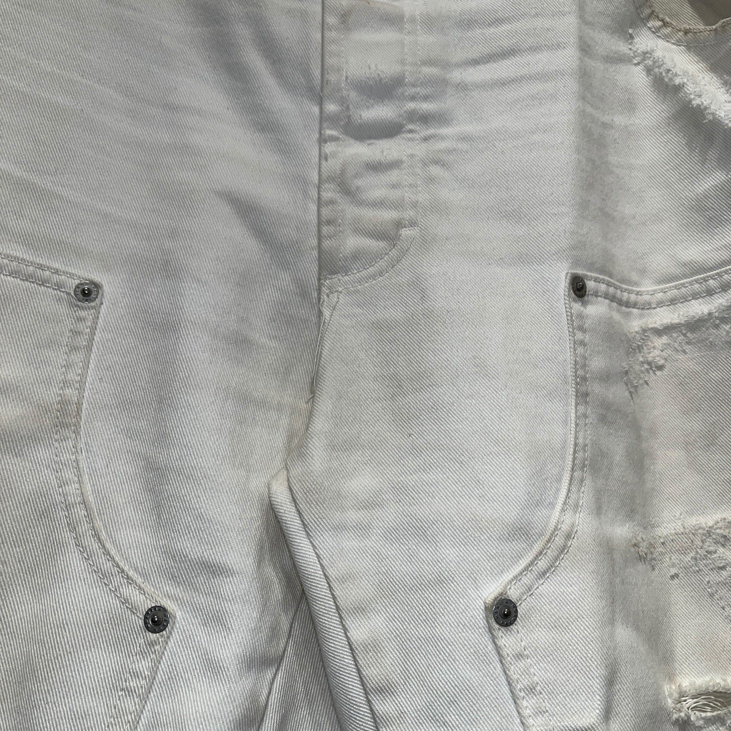 HERON PRESTON/Pants/34/Denim/WHT/Distressed/Distressed Dbl-Knee Carpenter view 7