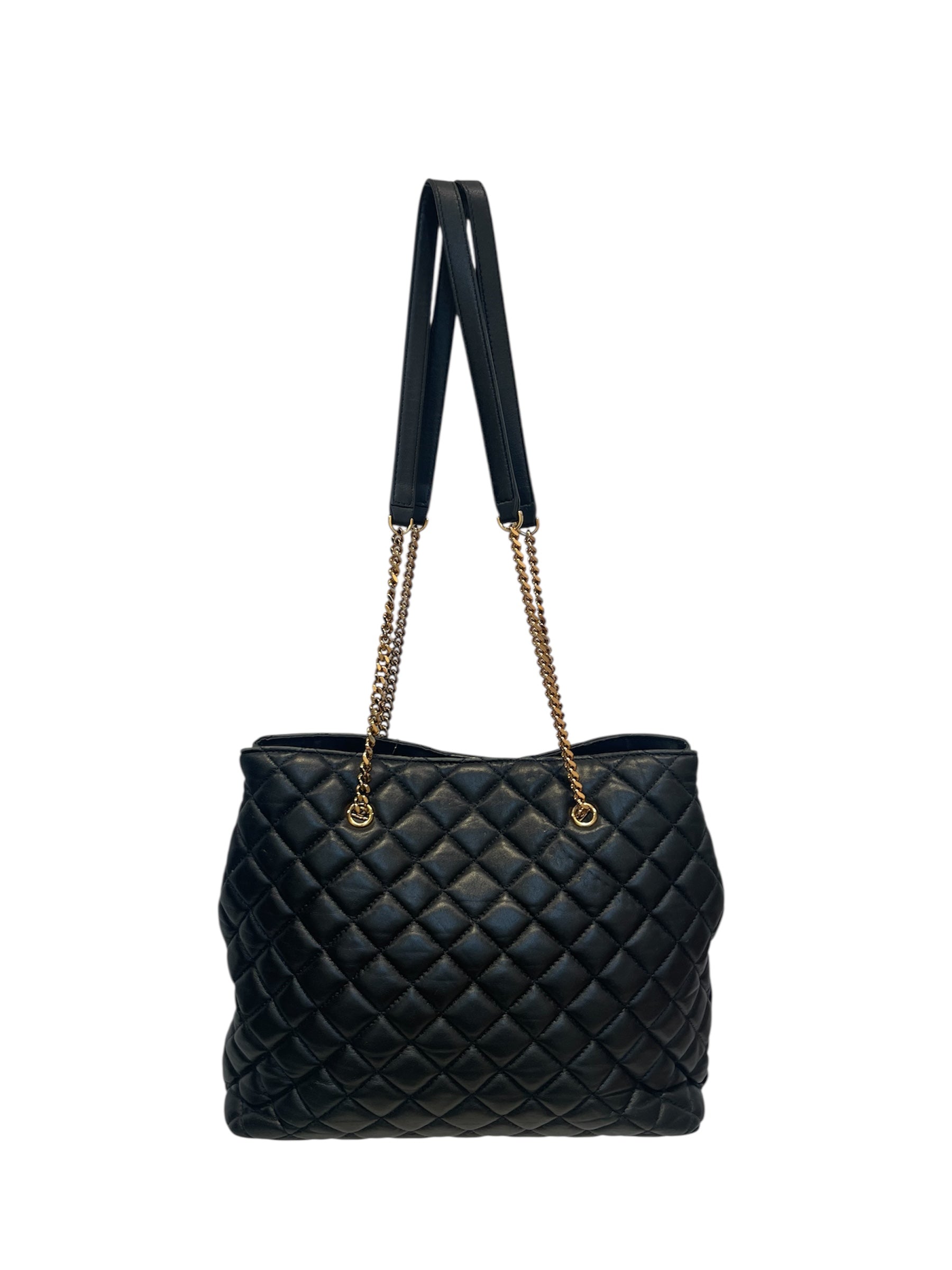 GIANNI VERSACE/Hand Bag/Leather/BLK/quilted gld hardware view 2