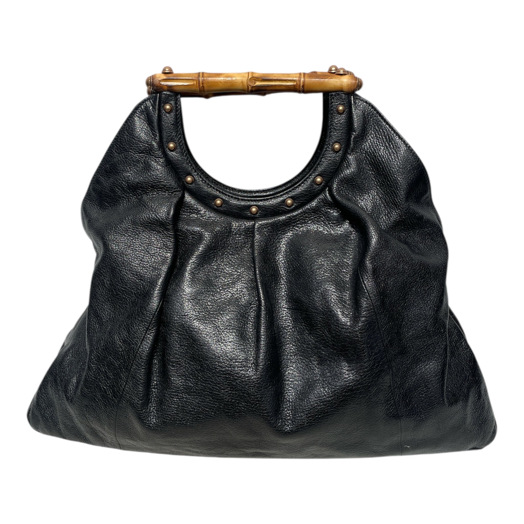 GUCCI/Hand Bag/Leather/BLK/TOM FORD BAMBOO HANDLE view 1