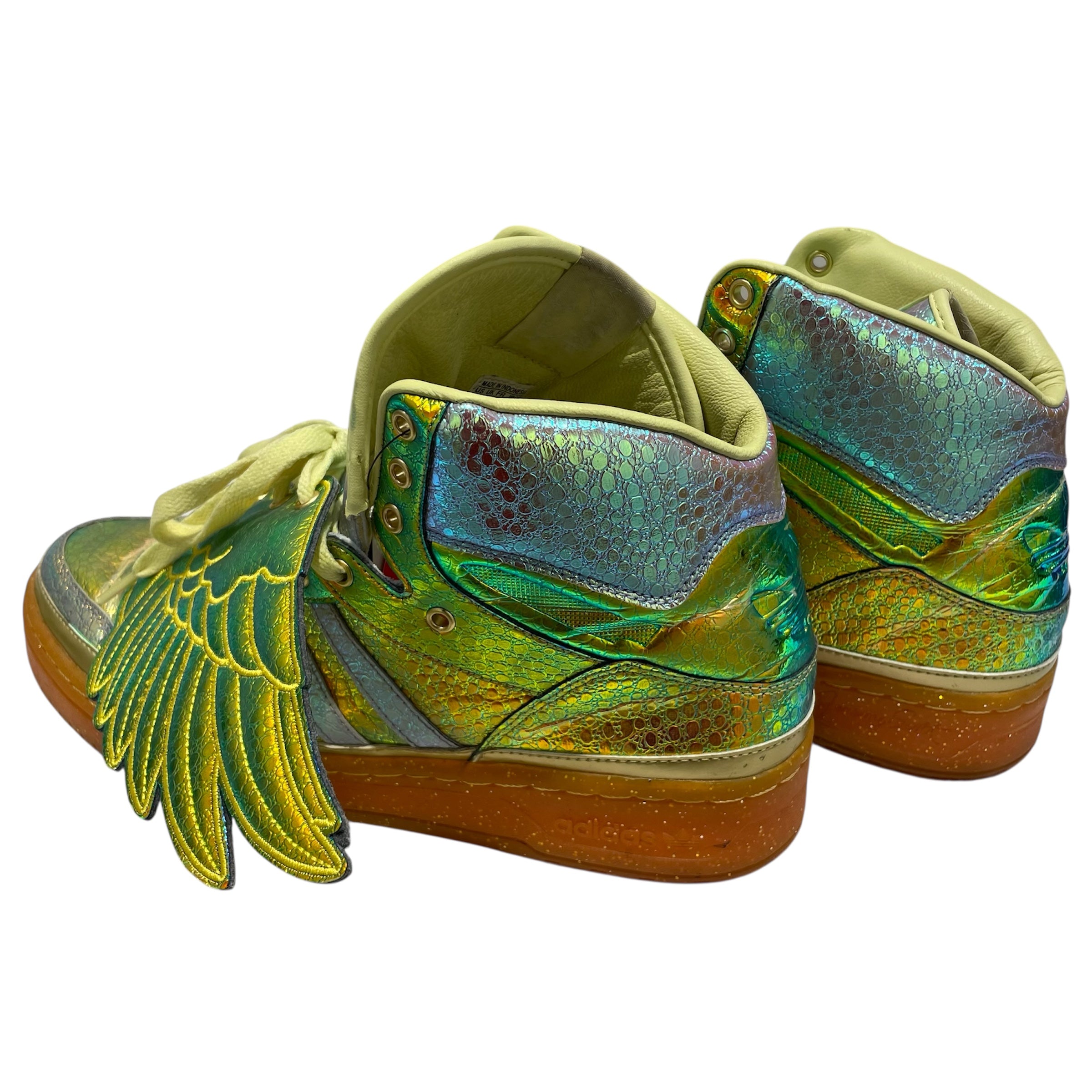 adidas/Hi-Sneakers/US 10.5/Glitter/Leather/MLT/Jeremy Scott Foil Wing view 2